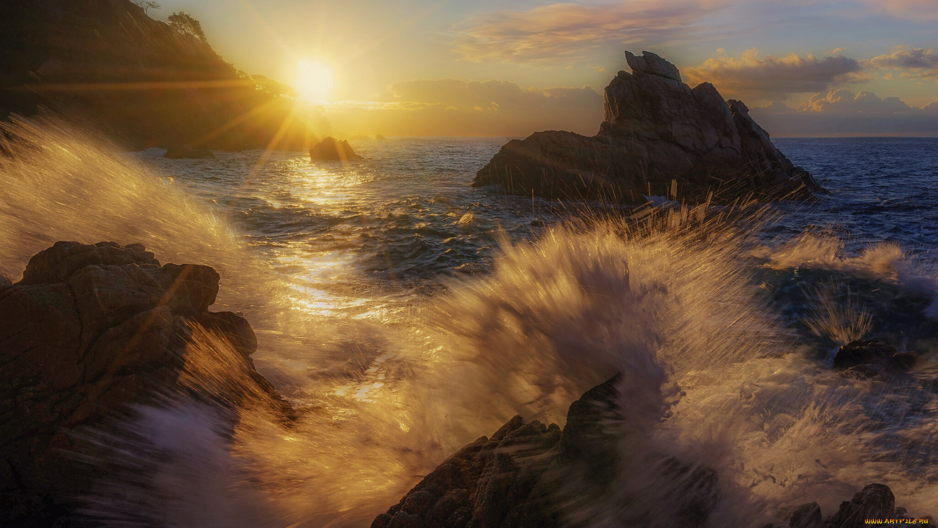 природа, побережье, простор