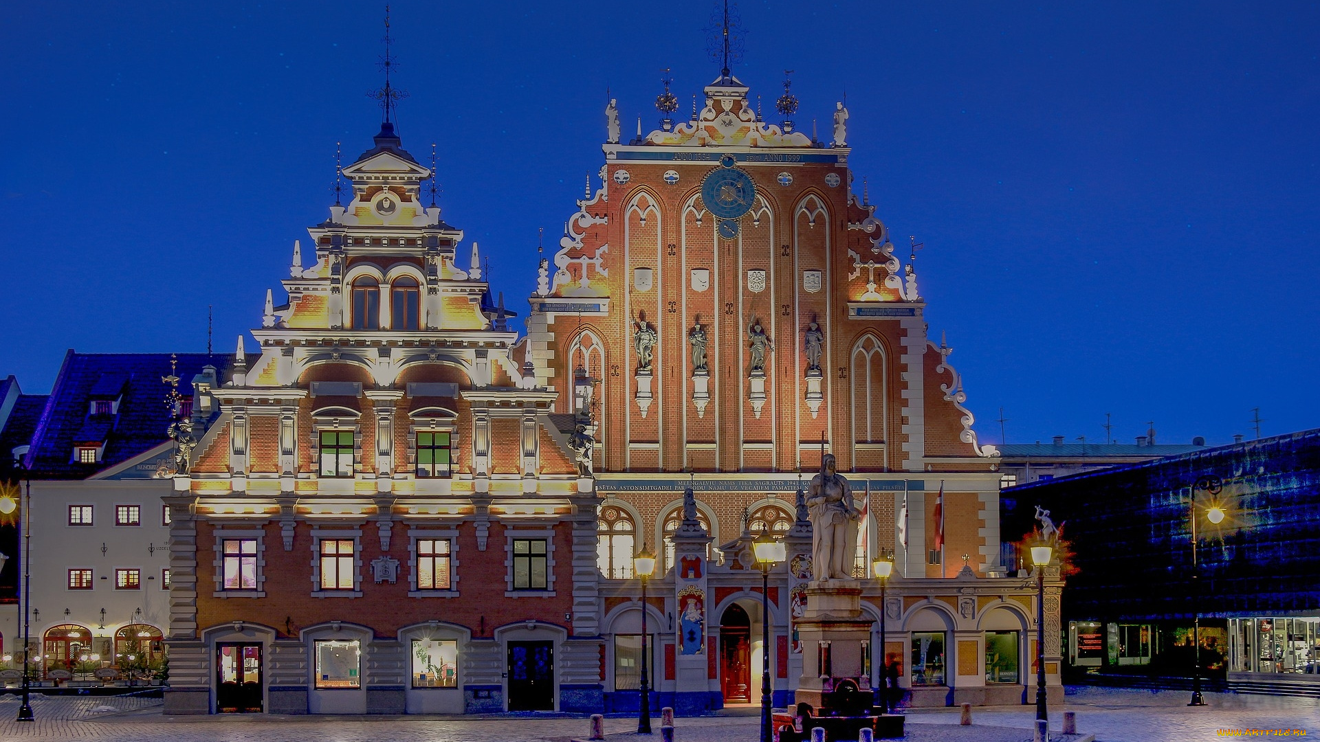 рига, города, рига, , латвия, здание, огни, вечер, город