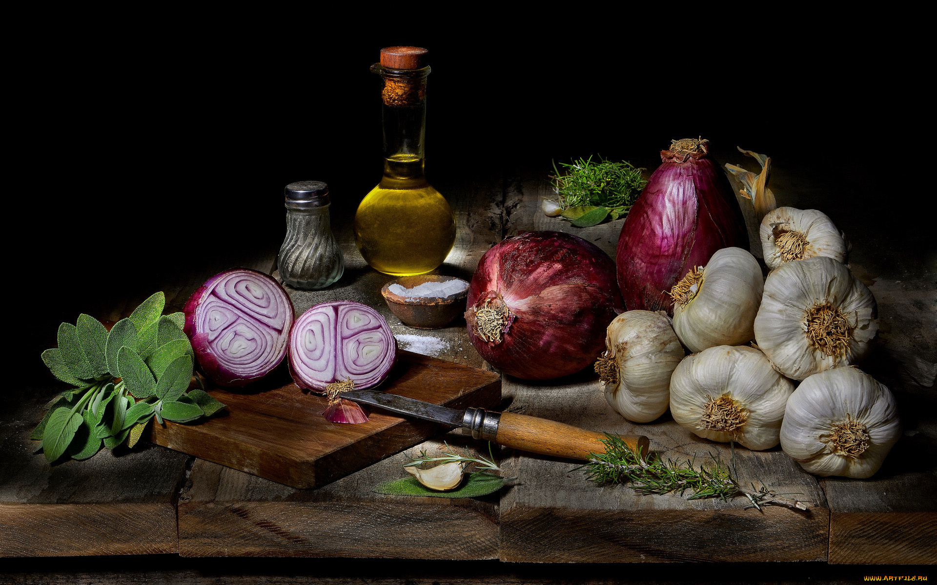 еда, овощи, мята, чеснок, лук