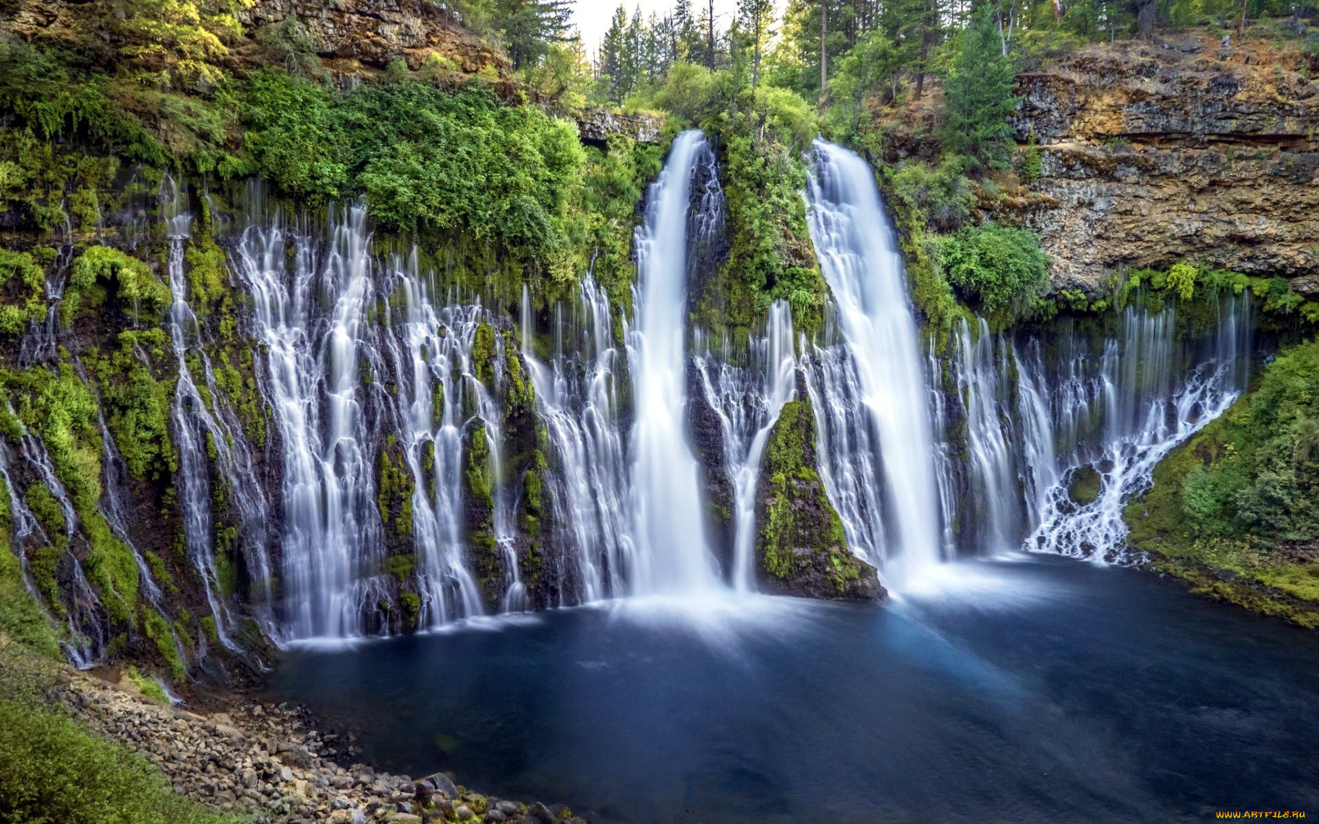 природа, водопады, поток, водопад, вода