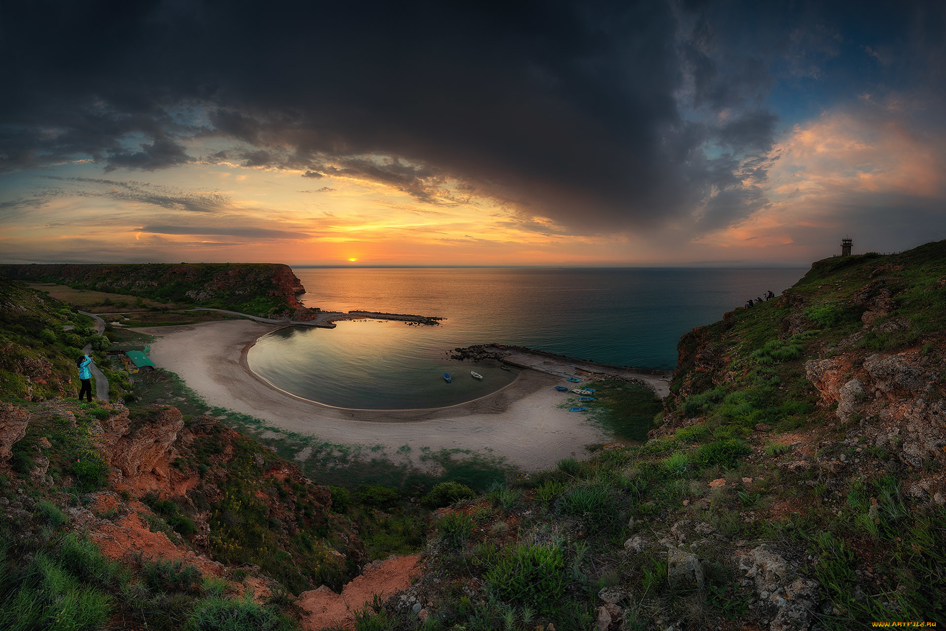 природа, побережье, простор