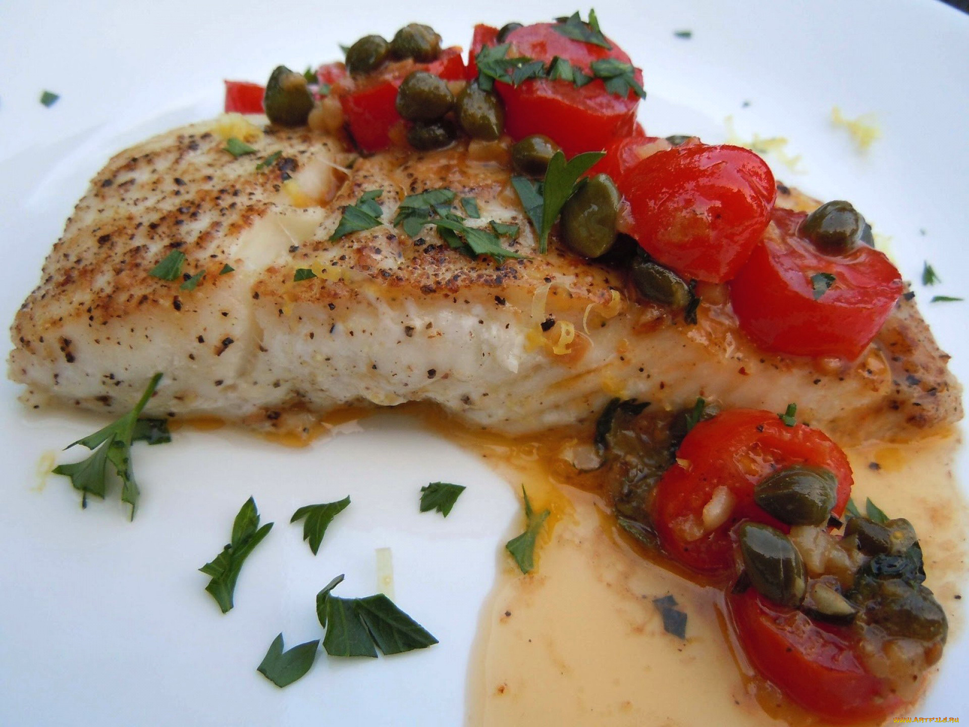 еда, рыбные, блюда, , с, морепродуктами, палтус