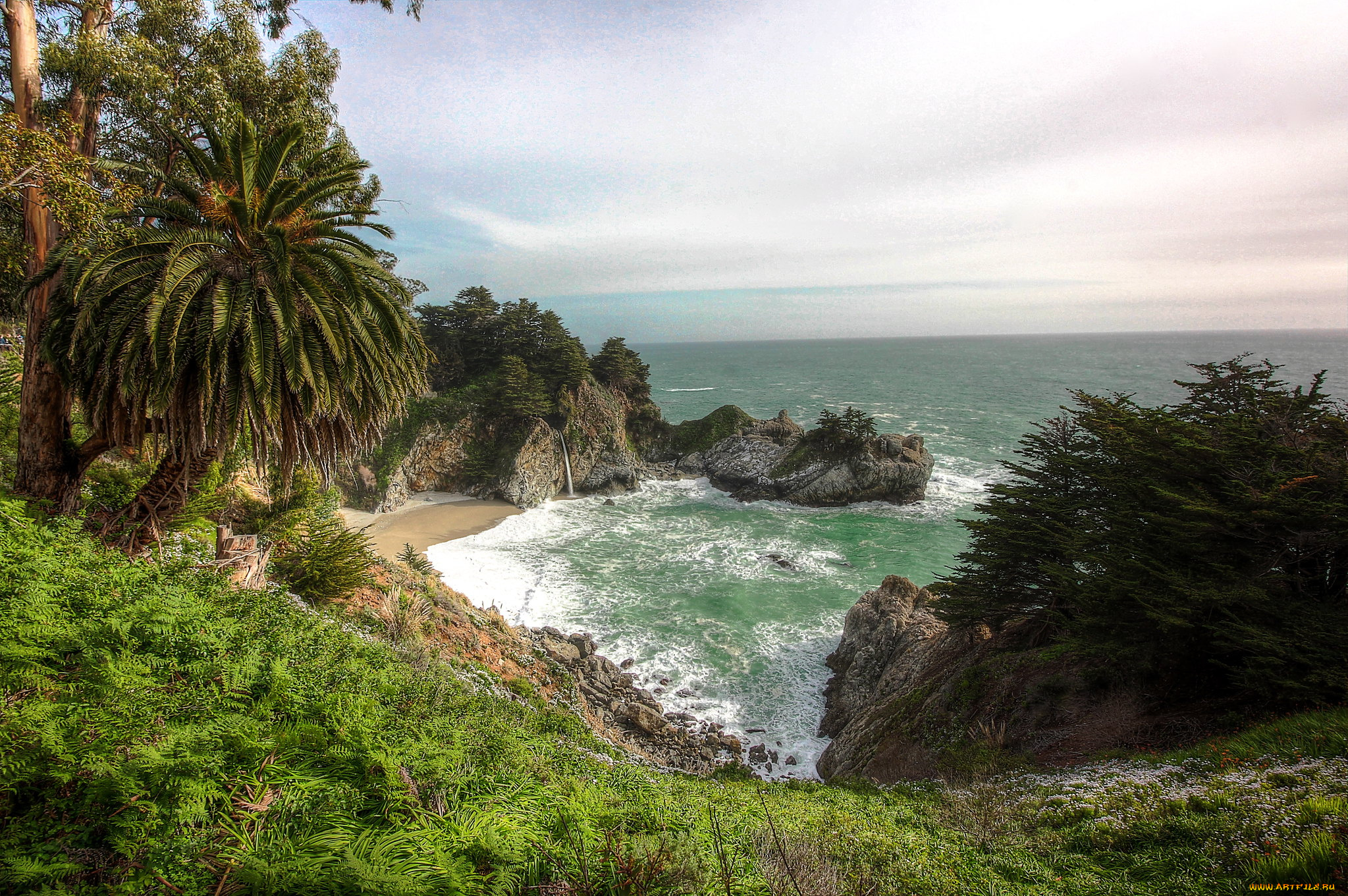 природа, побережье, простор