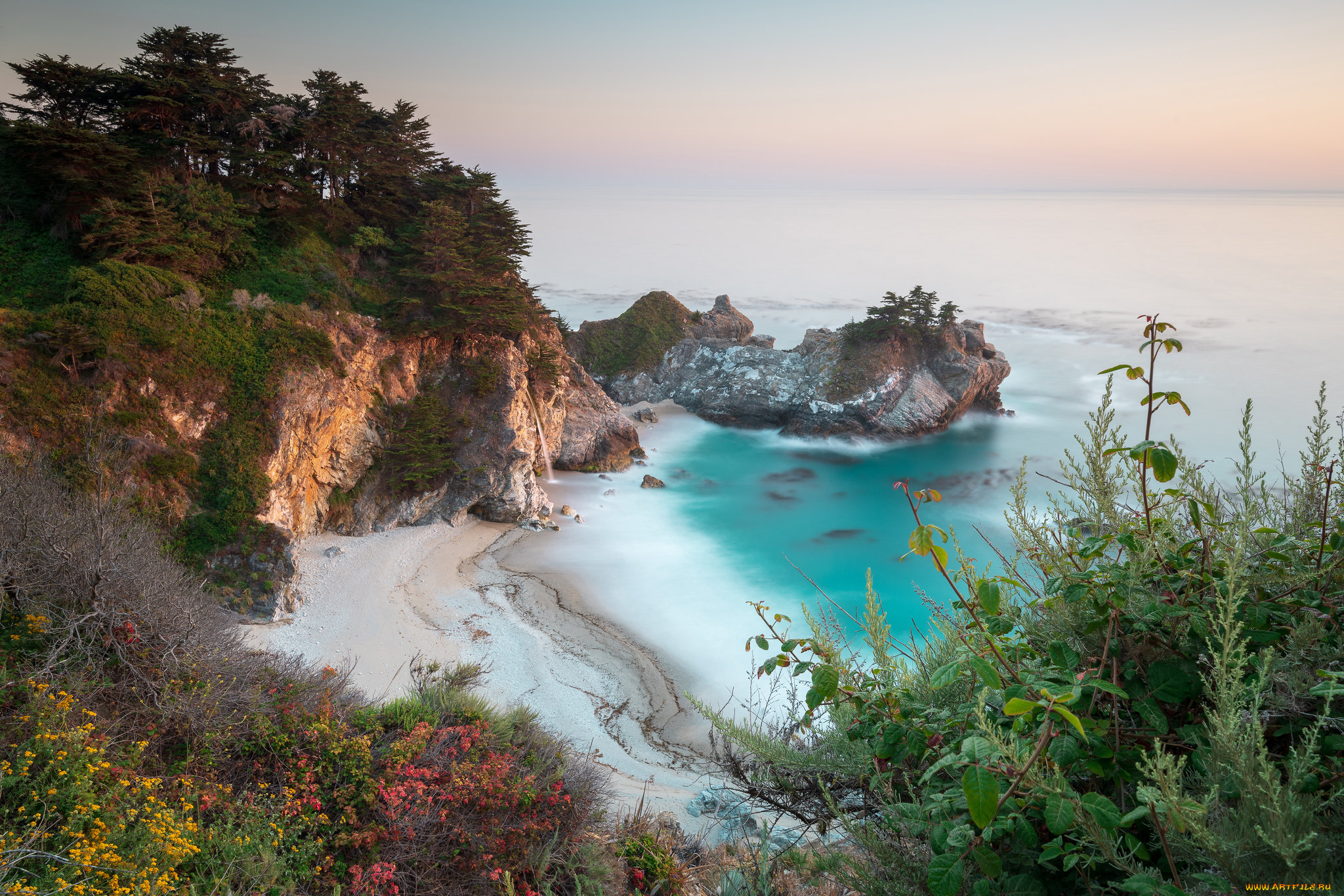 природа, побережье, простор