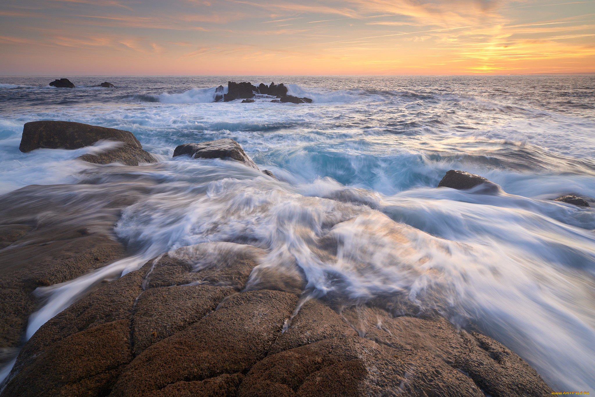 природа, побережье, простор