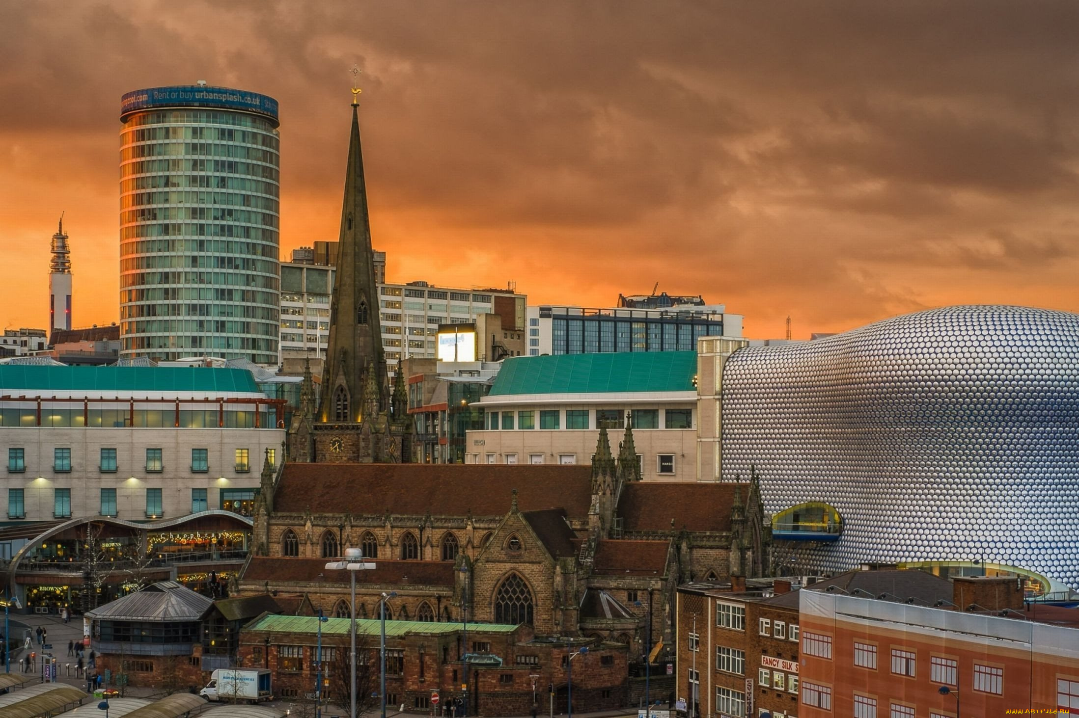 birmingham, uk, города, -, панорамы, birmingham, uk