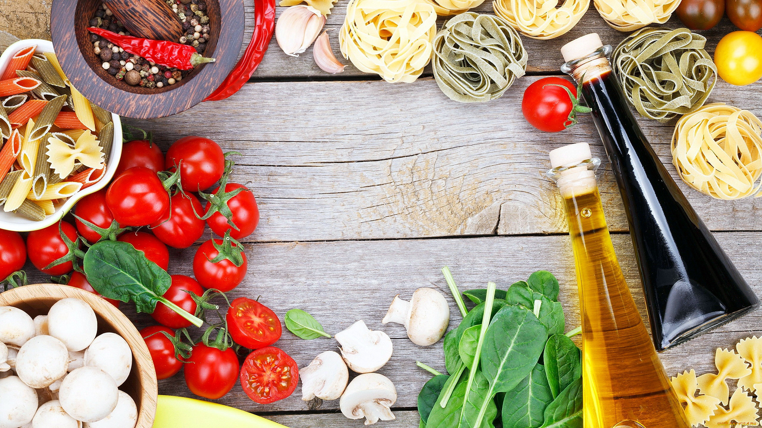 еда, макаронные, блюда, грибы, чеснок, помидоры, макароны