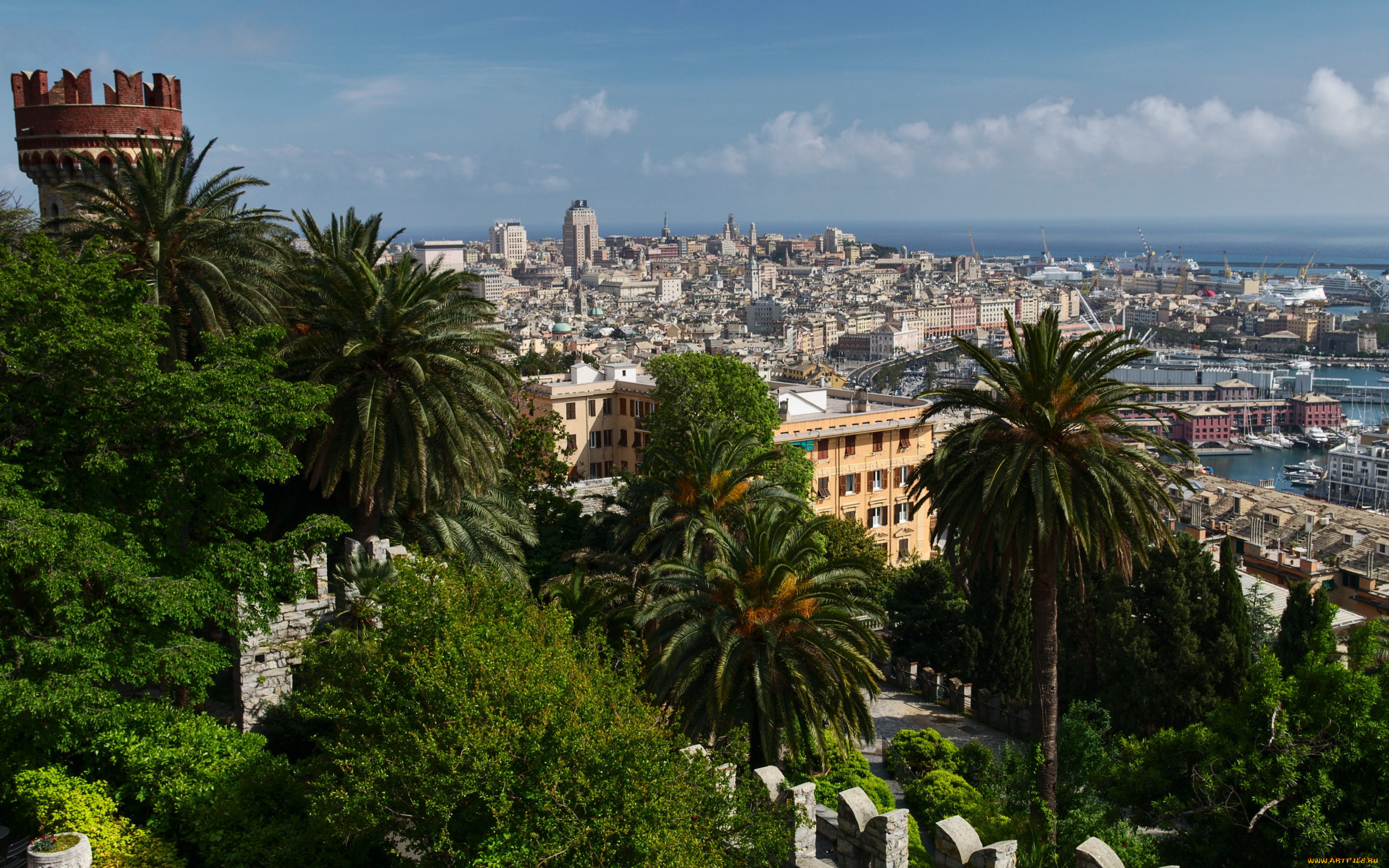 genoa, italy, города, -, панорамы