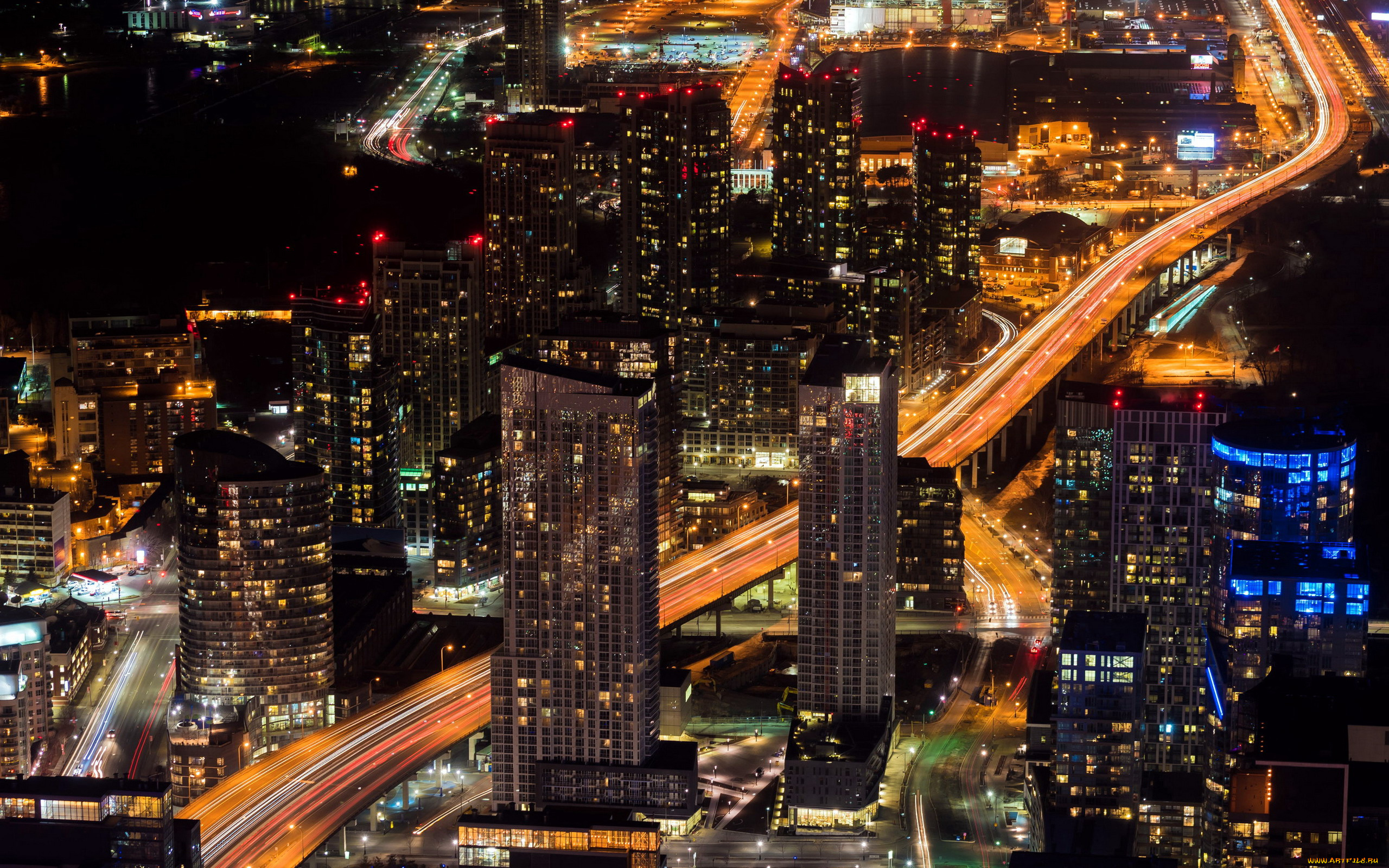 города, торонто, , канада, панорама