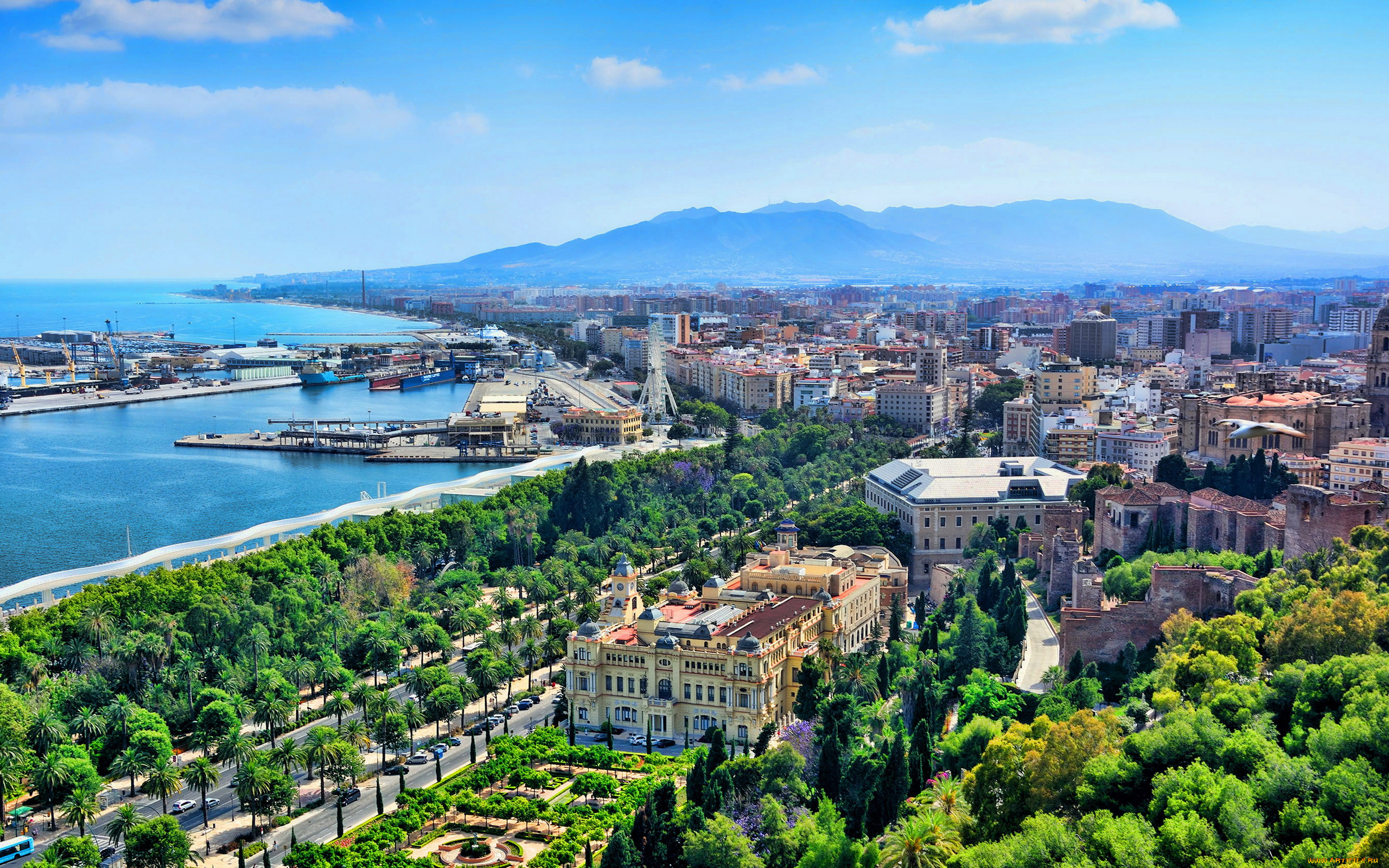 malaga, spain, города, -, панорамы