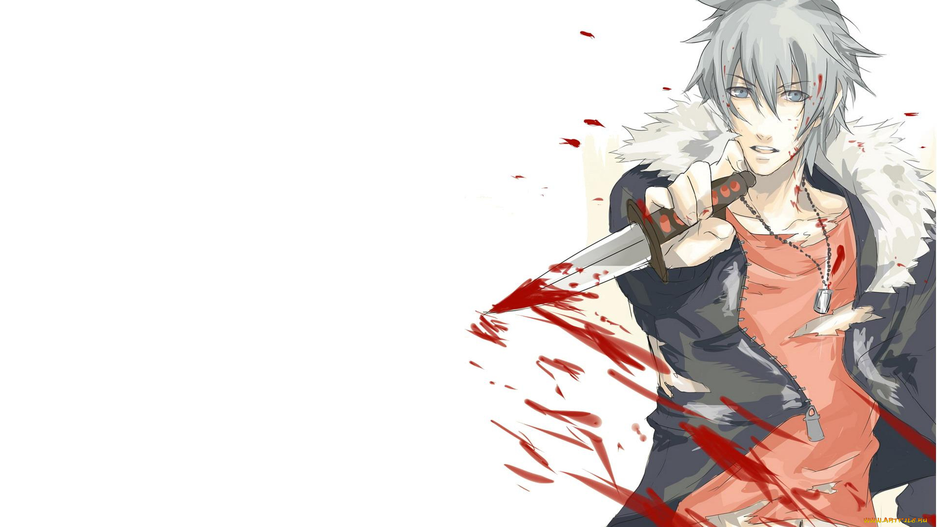 togainu, no, chi, аниме, парень, кровь, кинжал, куртка