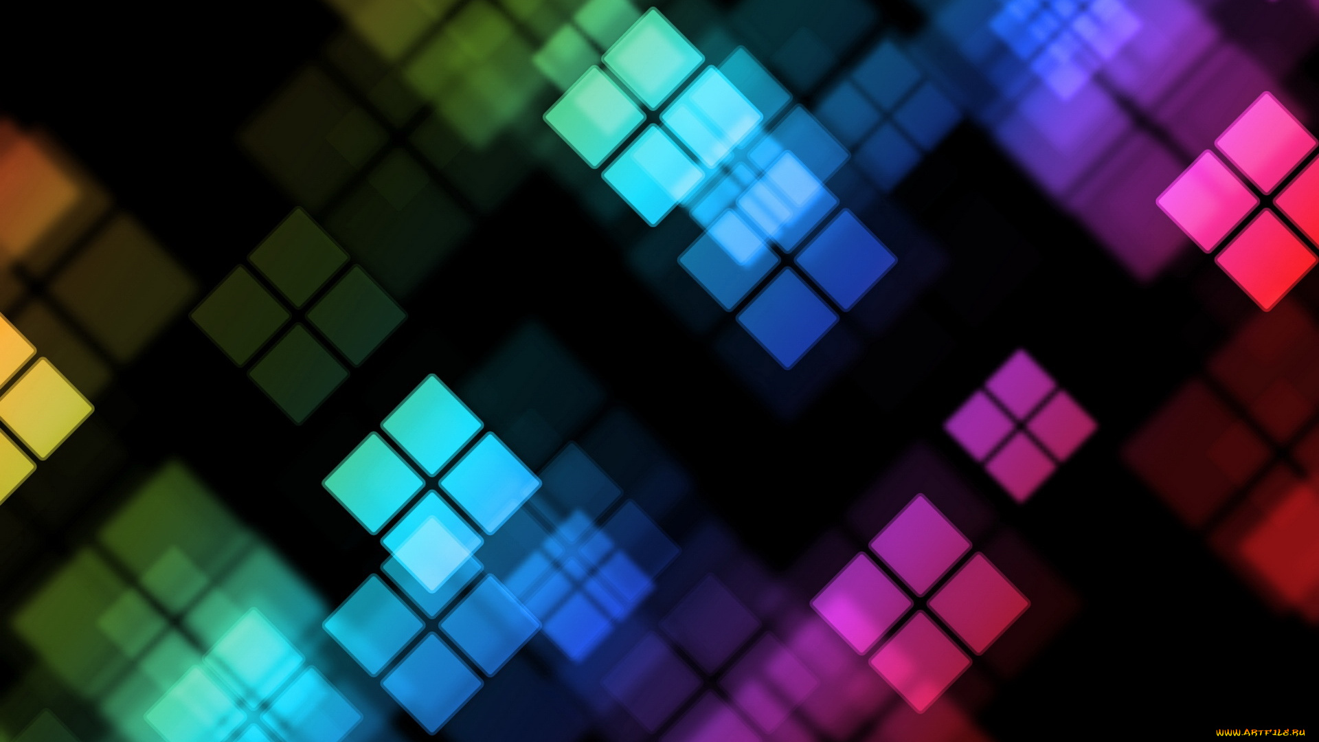 3д, графика, абстракция, , abstract, квадраты, цвет, отражение