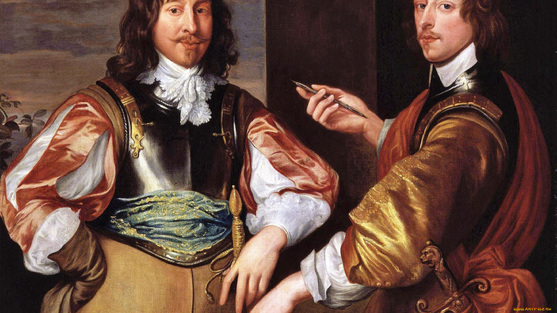 mountjoy, blount, , 1st, earl, of, newport, george, goring, , baron, goring, рисованное, antoine, van, dyck, люди, аристократы