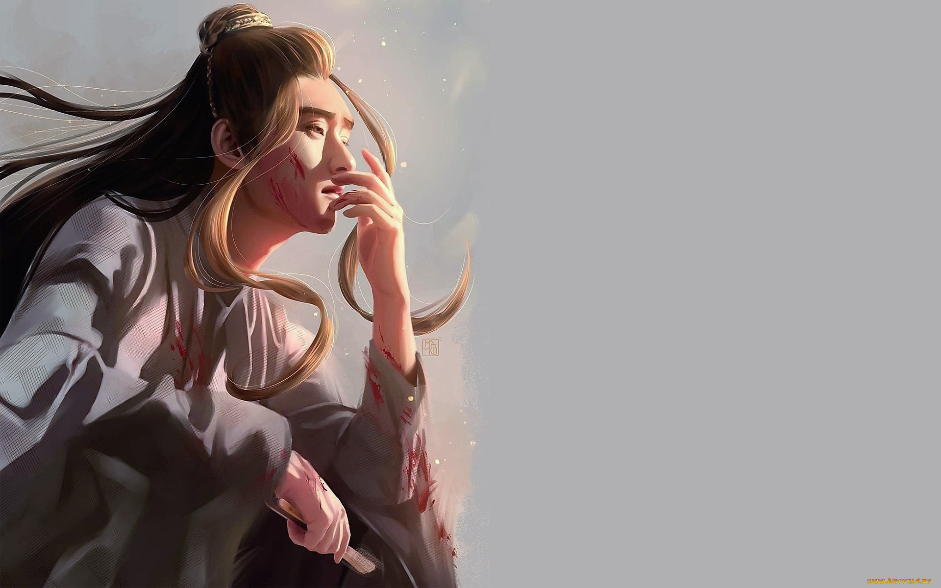 рисованное, кино, , мультфильмы, не, хуайсан, веер, кровь