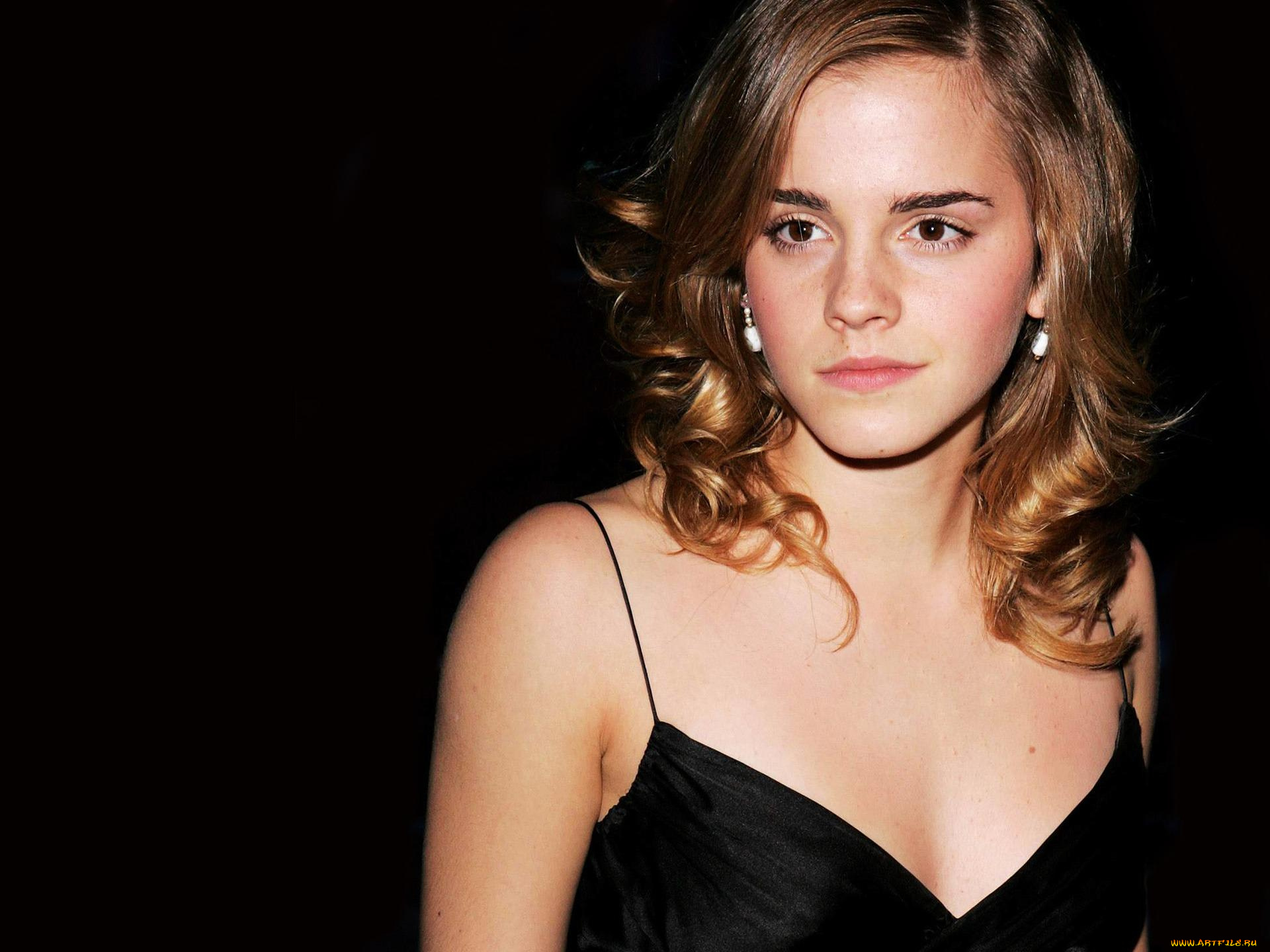 девушки, emma, watson, актриса, шатенка, лицо, платье