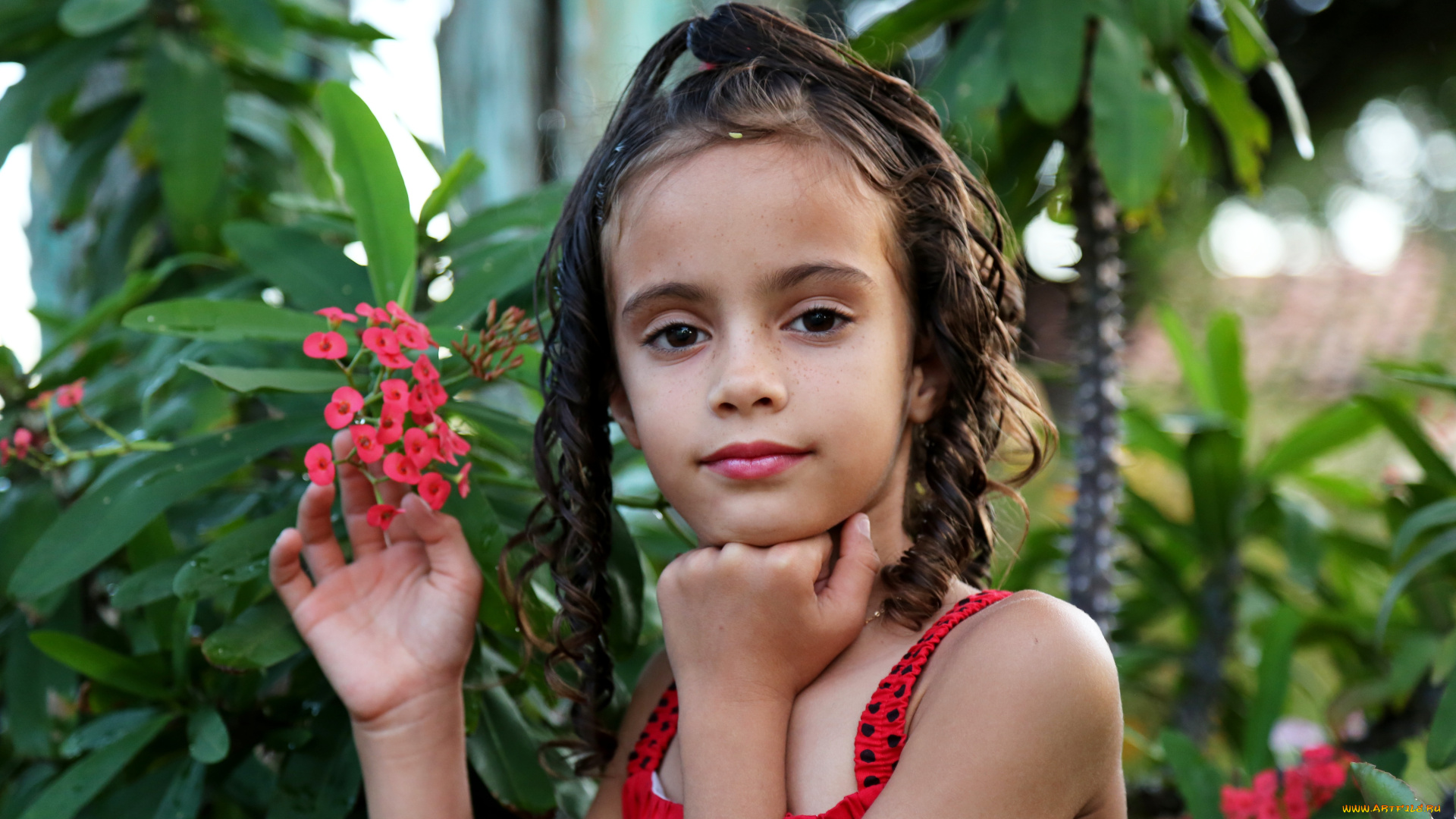 разное, дети, девочка, лицо, сад