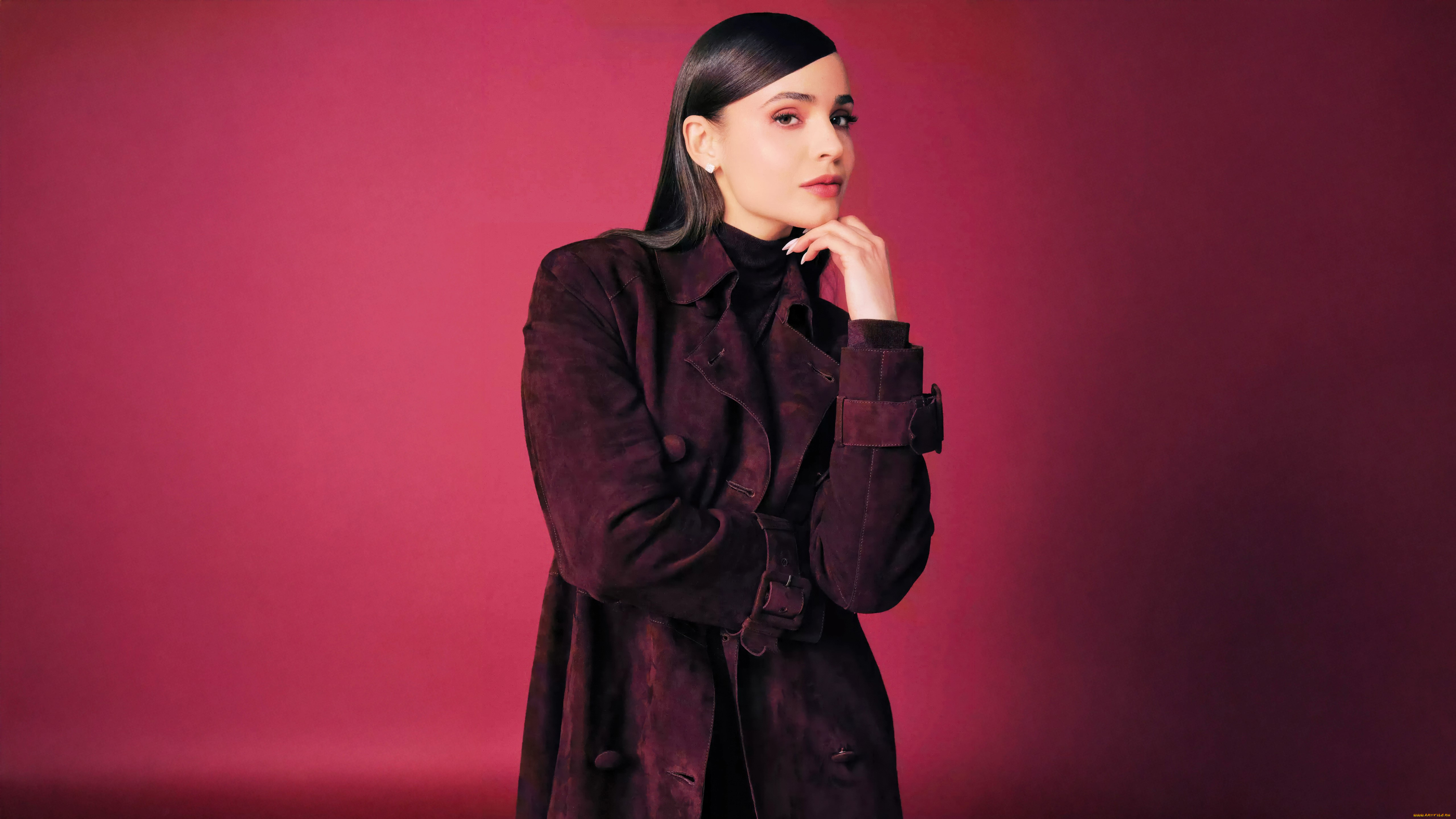 девушки, sofia, carson, актриса, брюнетка, плащ