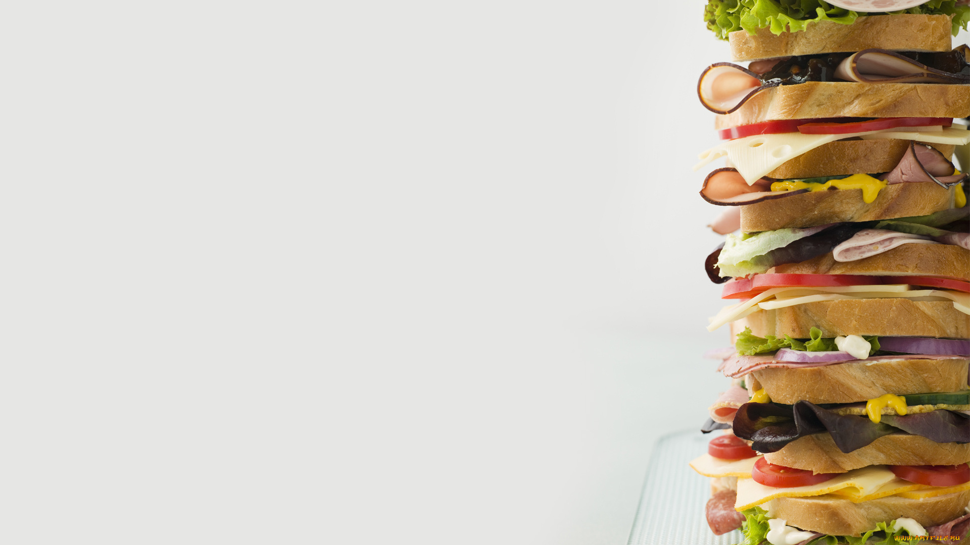 еда, бутерброды, гамбургеры, канапе, ветчина, лук, салат, хлеб
