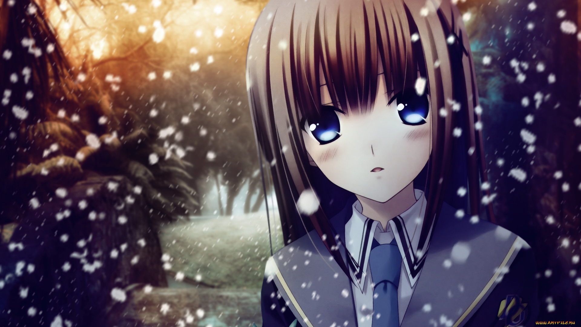 аниме, merry, chrismas, winter, девушка