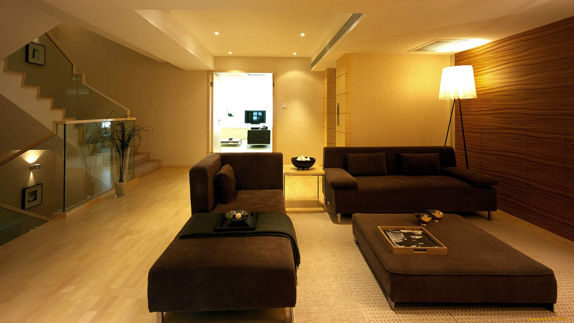 интерьер, другое, диваны, стол, лесница