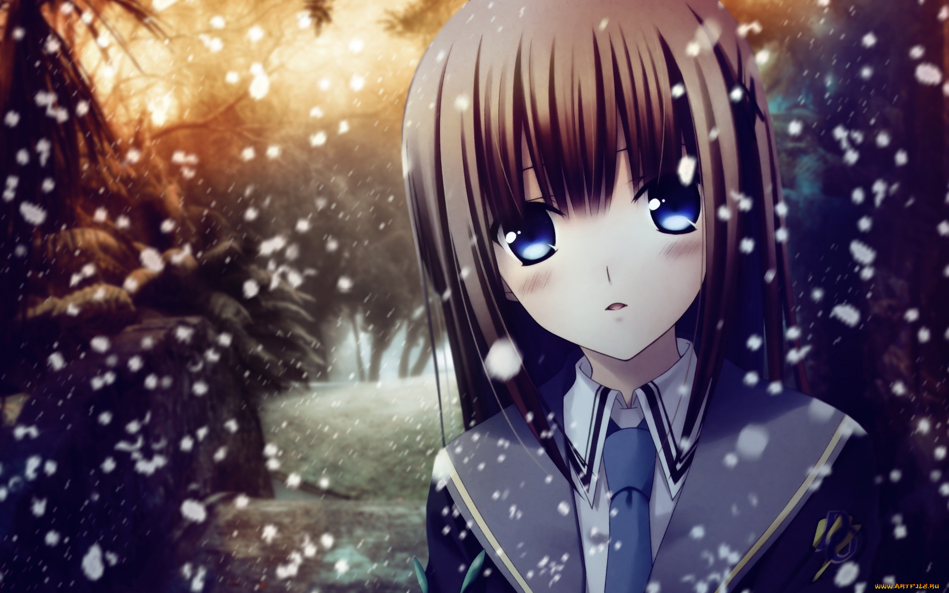 аниме, merry, chrismas, winter, девушка