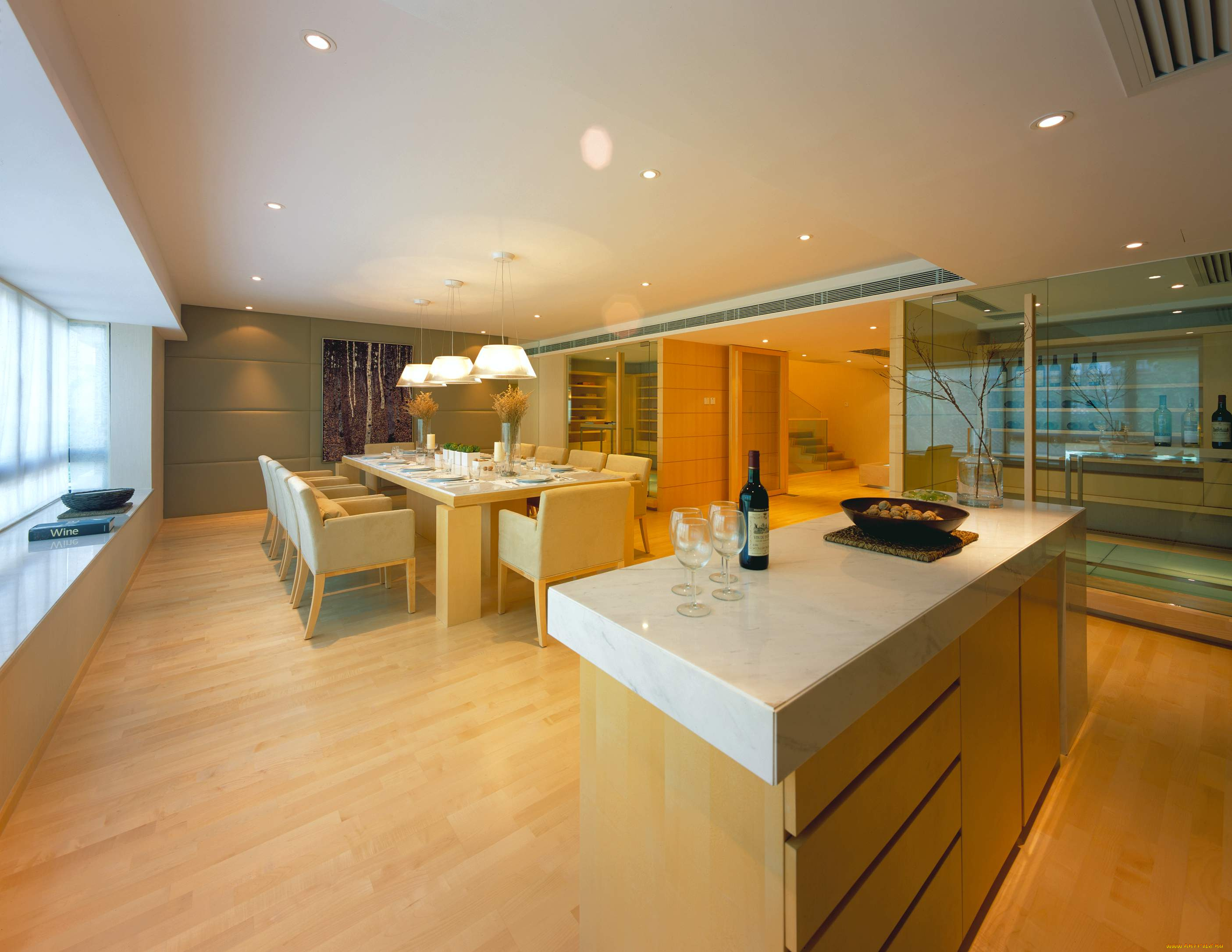 интерьер, столовая, стулья, стол