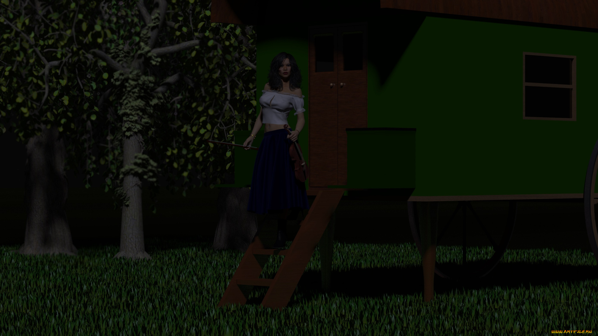 3д, графика, people, , люди, девушка, лесница