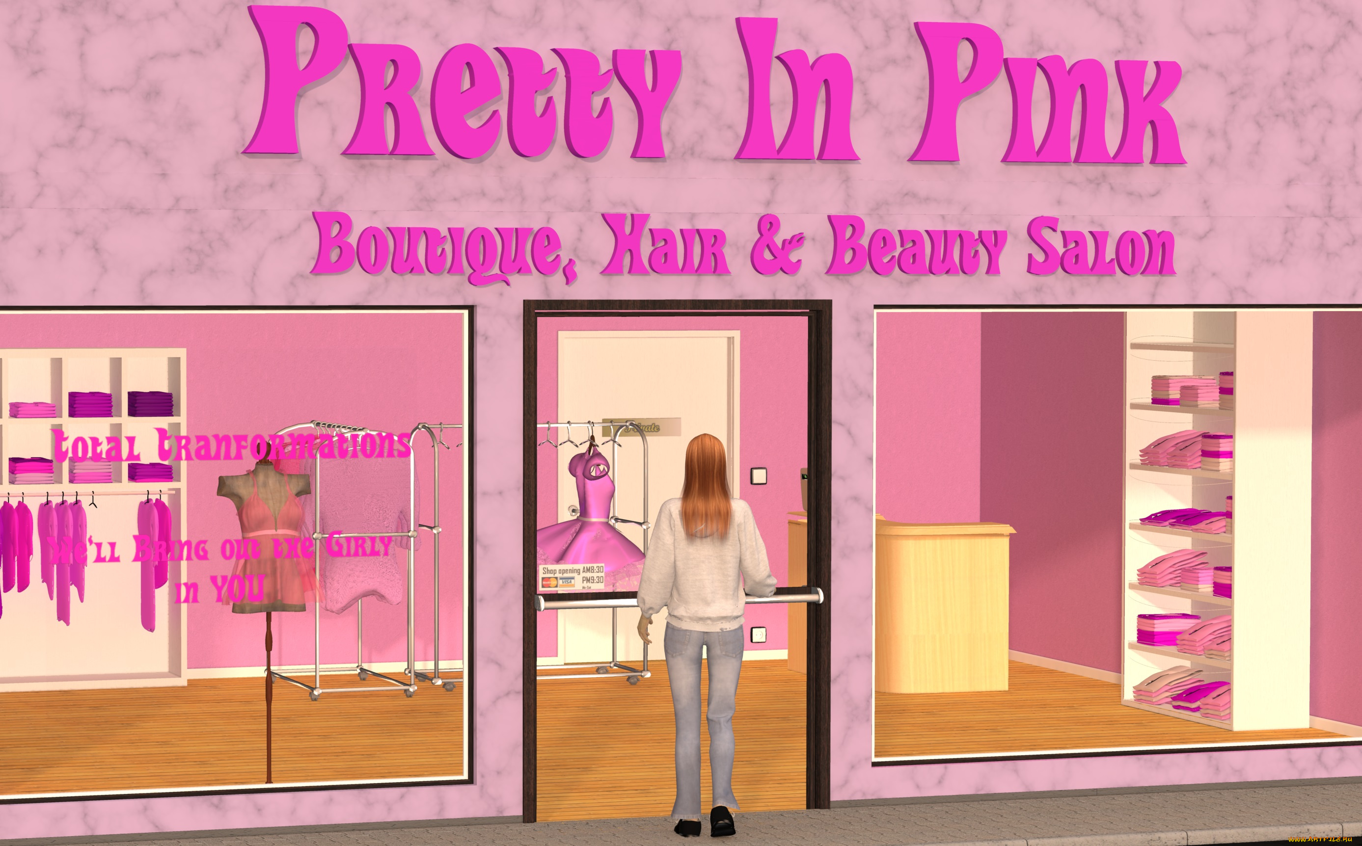 3д, графика, people, , люди, бутик, девушка