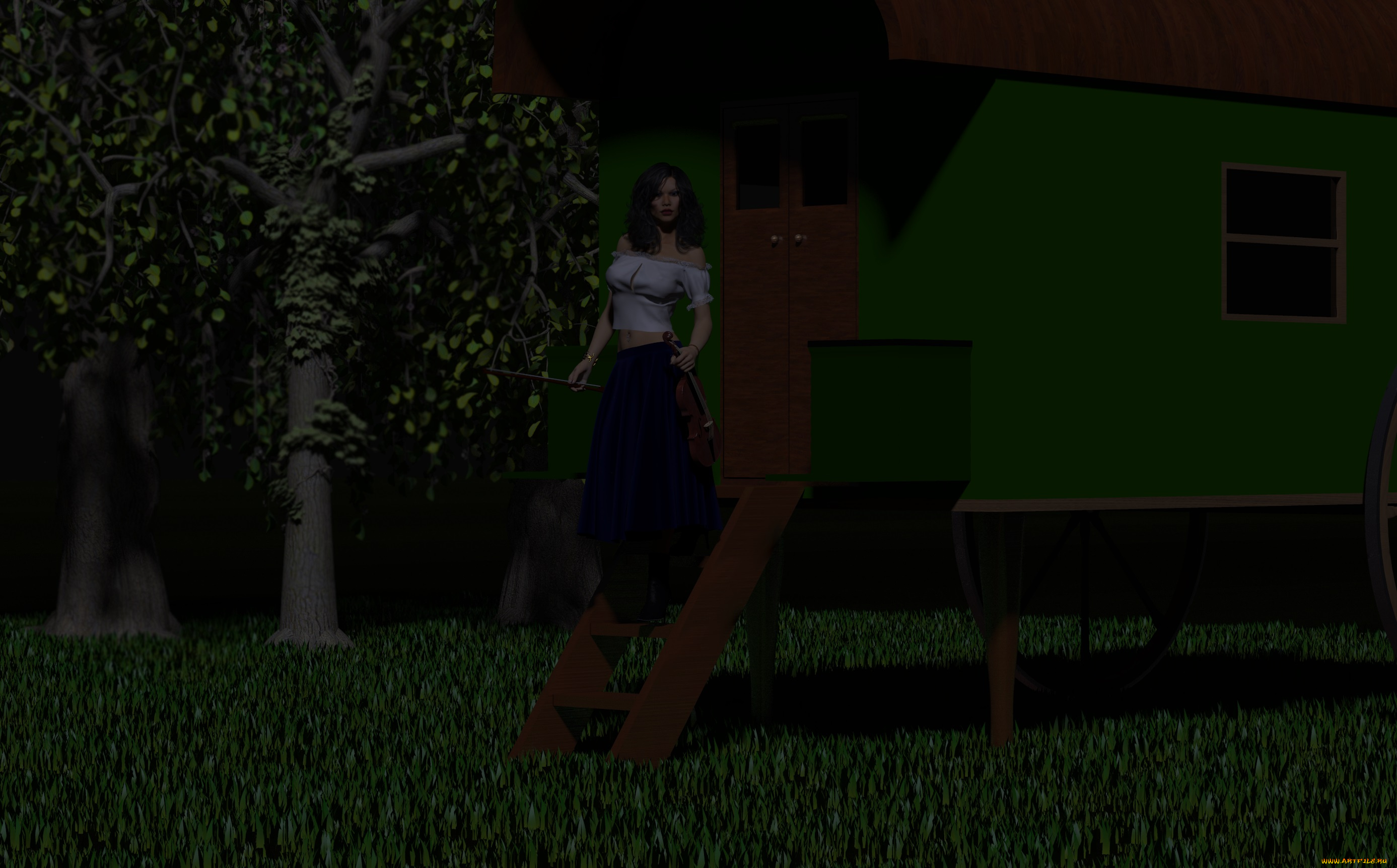 3д, графика, people, , люди, девушка, лесница