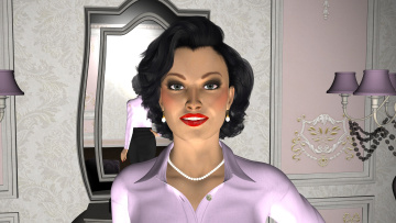 обоя 3д графика, people , люди, взгляд, девушка