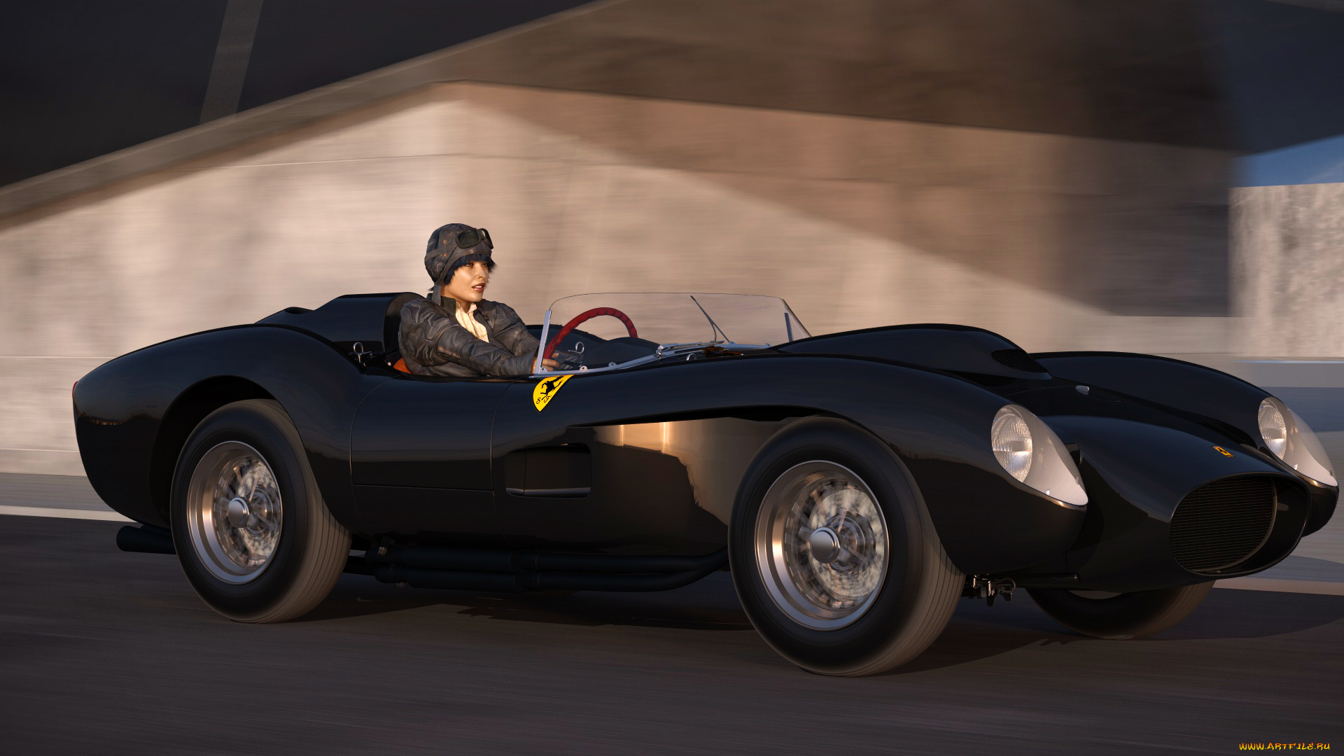 автомобили, 3д, фон, автомобиль, взгляд, девушка