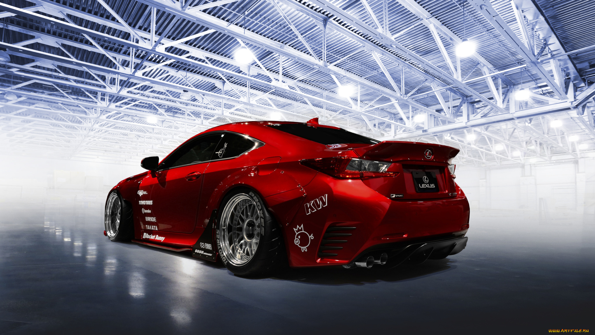 автомобили, lexus, car, rocket, bunny, red, rc-f, tuning