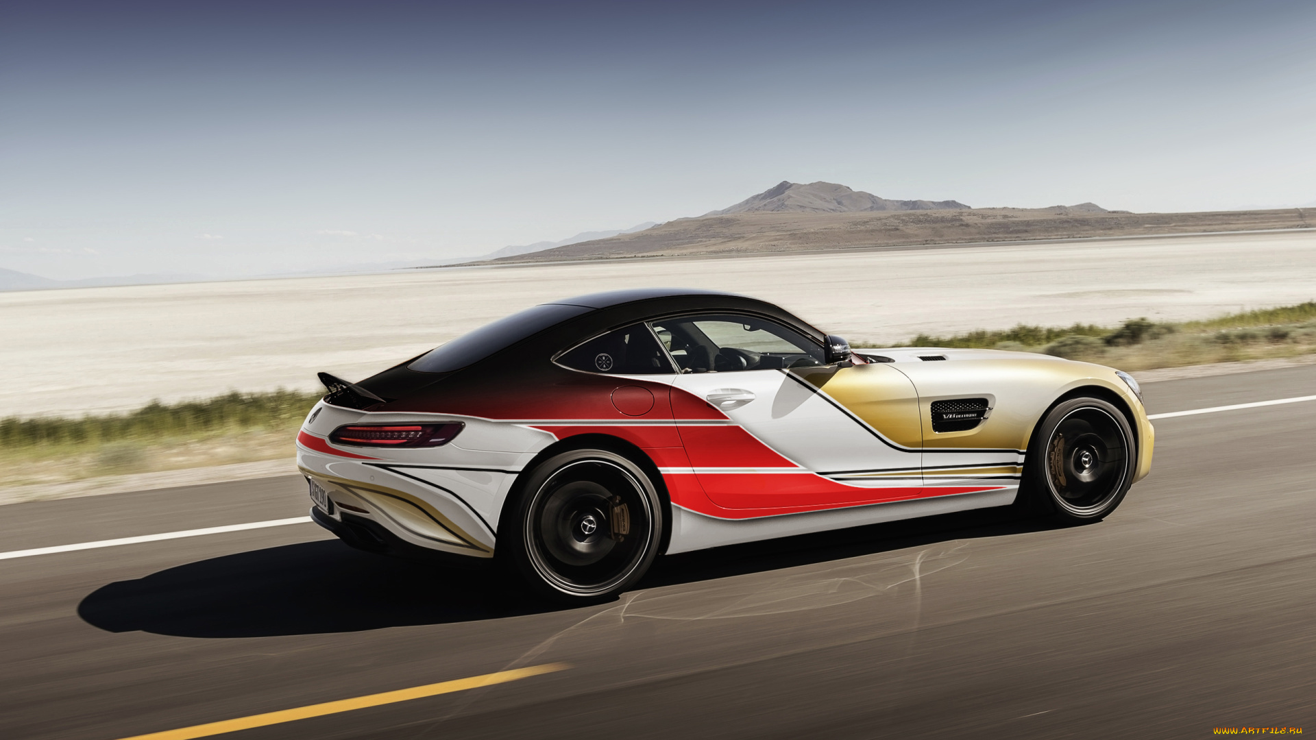 автомобили, mercedes, trucks, amg, mercedes, автообои, car, движение, скорость, пейзаж, небо, гора, gt, дорога