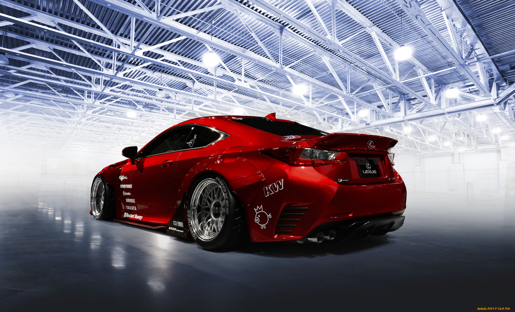 автомобили, lexus, car, rocket, bunny, red, rc-f, tuning