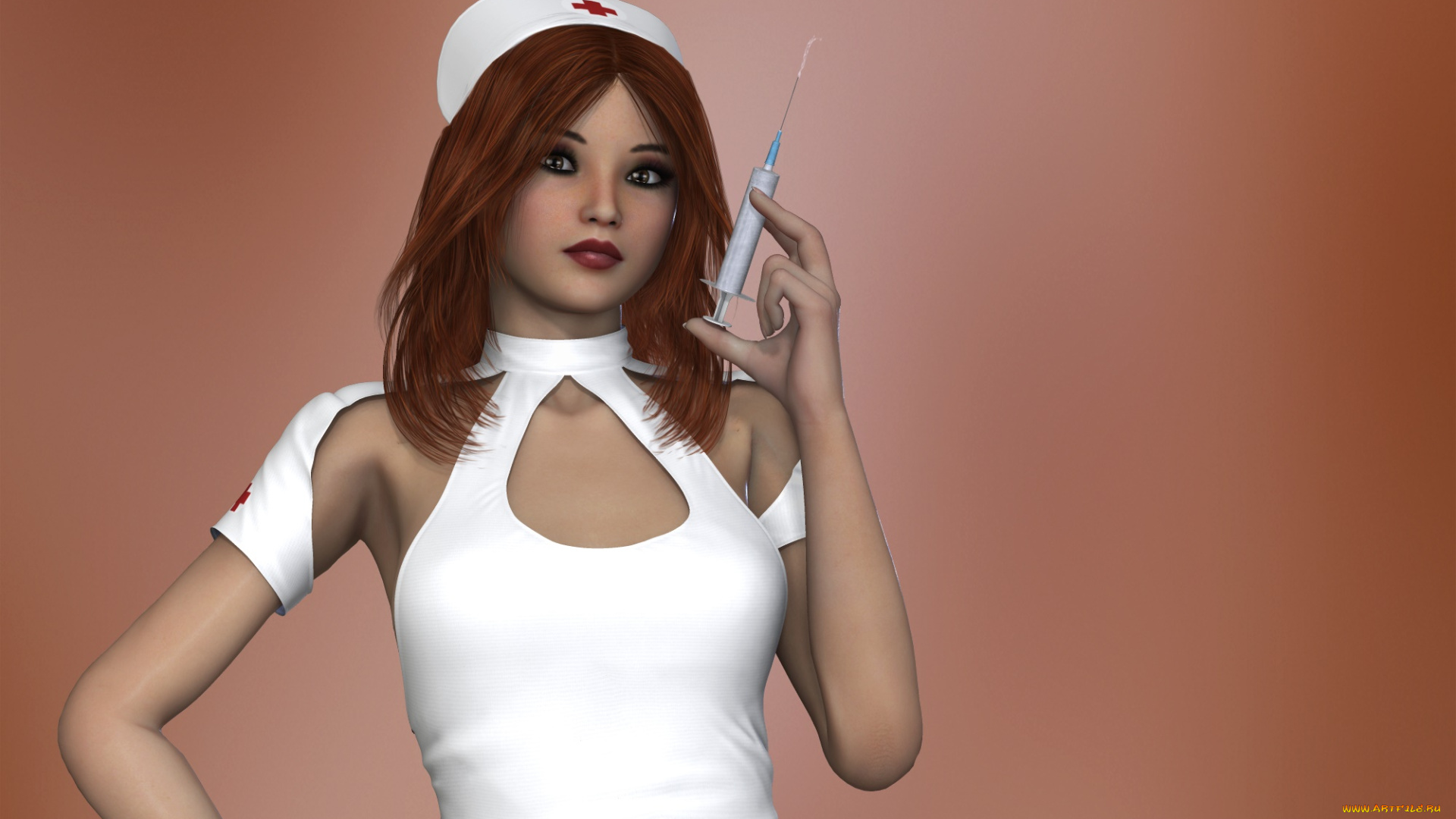 3д, графика, люди, , people, медсестра, фон, взгляд, девушка