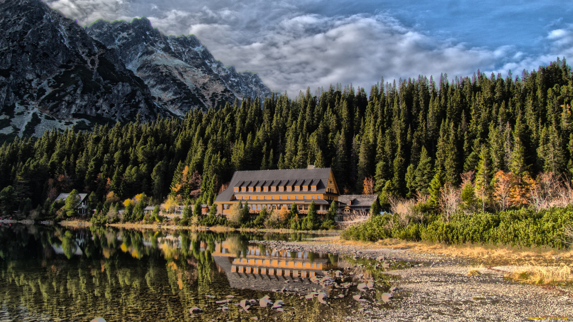 города, -, пейзажи, лес, горы, река