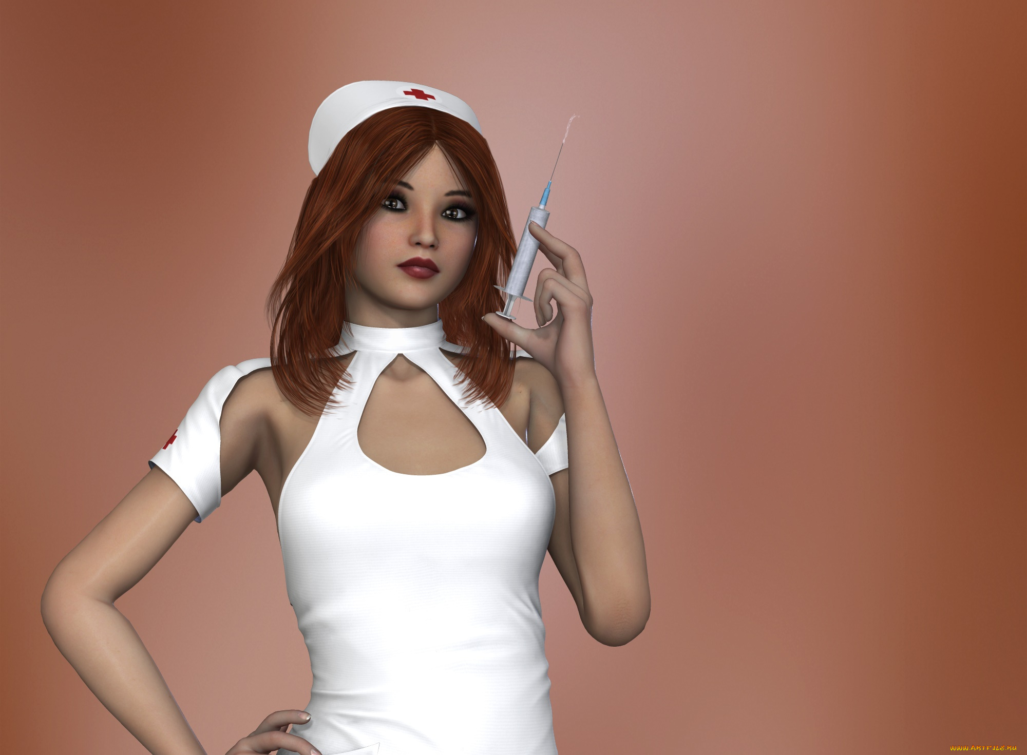 3д, графика, люди, , people, медсестра, фон, взгляд, девушка