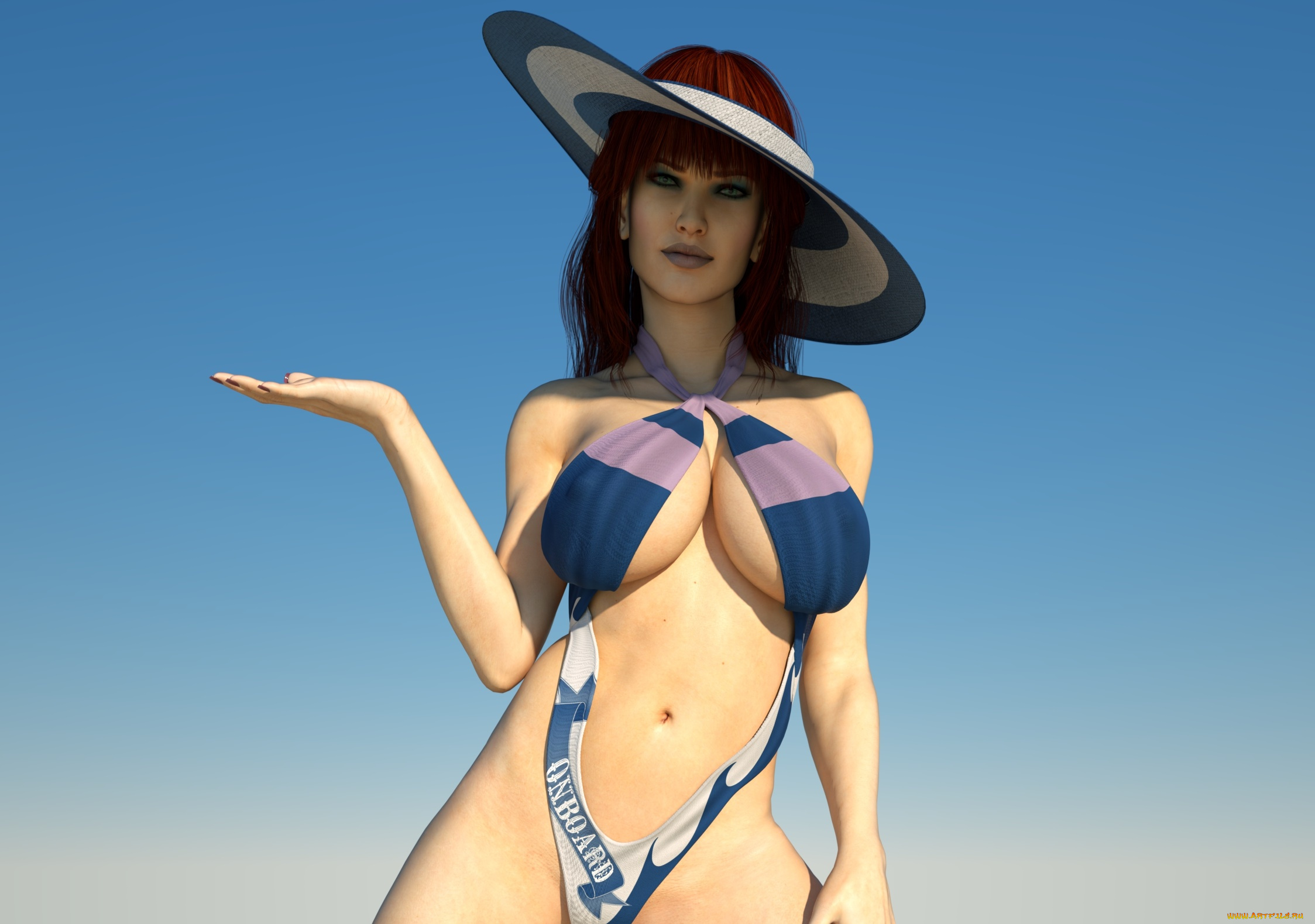 3д, графика, люди, , people, девушка, шляпа, фон, взгляд