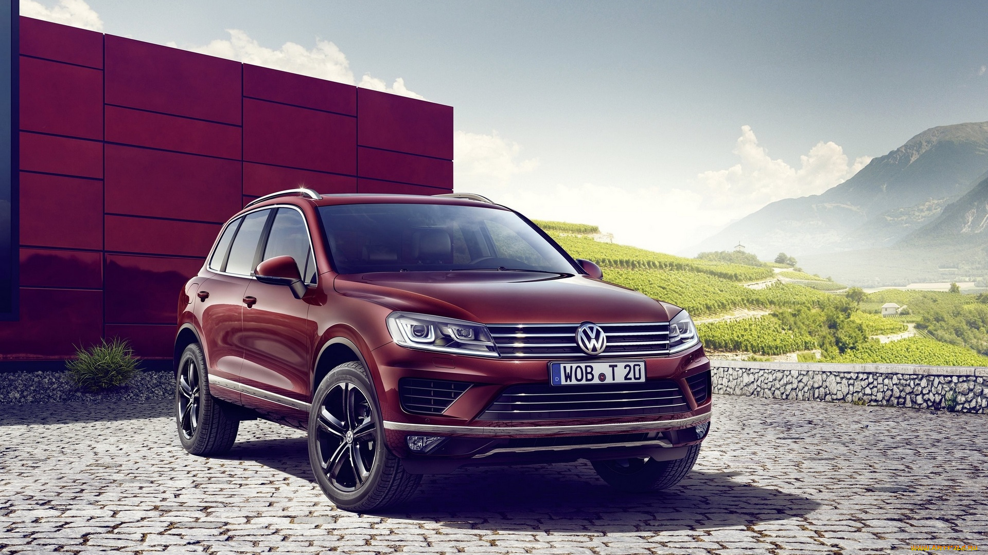 автомобили, volkswagen, touareg, туарег, пейзаж, бордовый