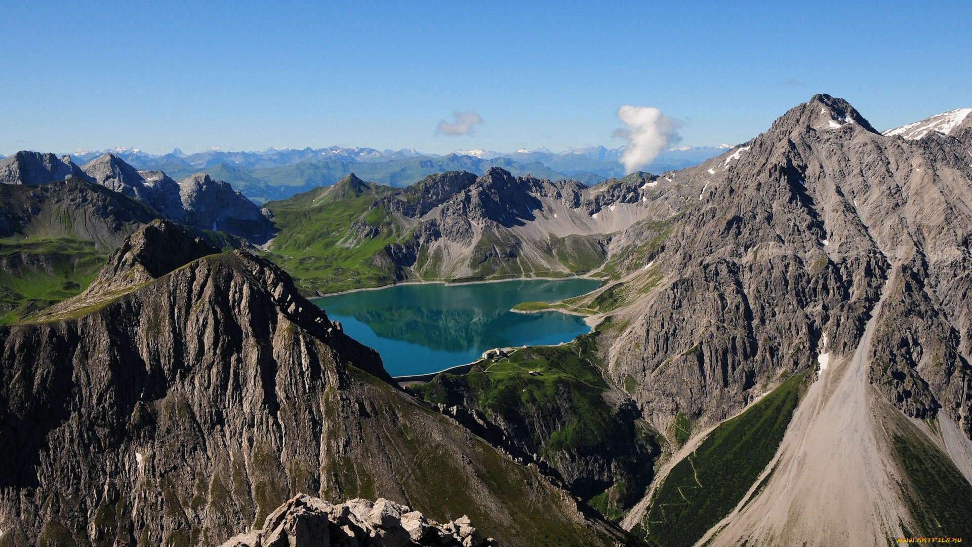 природа, горы, озеро