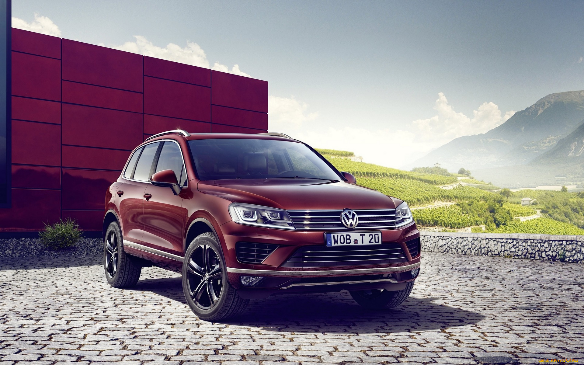 автомобили, volkswagen, touareg, туарег, пейзаж, бордовый