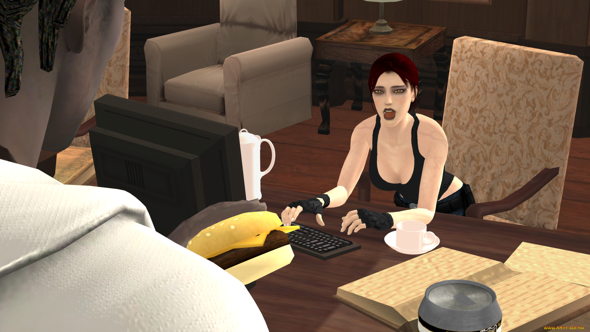 3д, графика, люди, , people, девушка, взгляд, фон