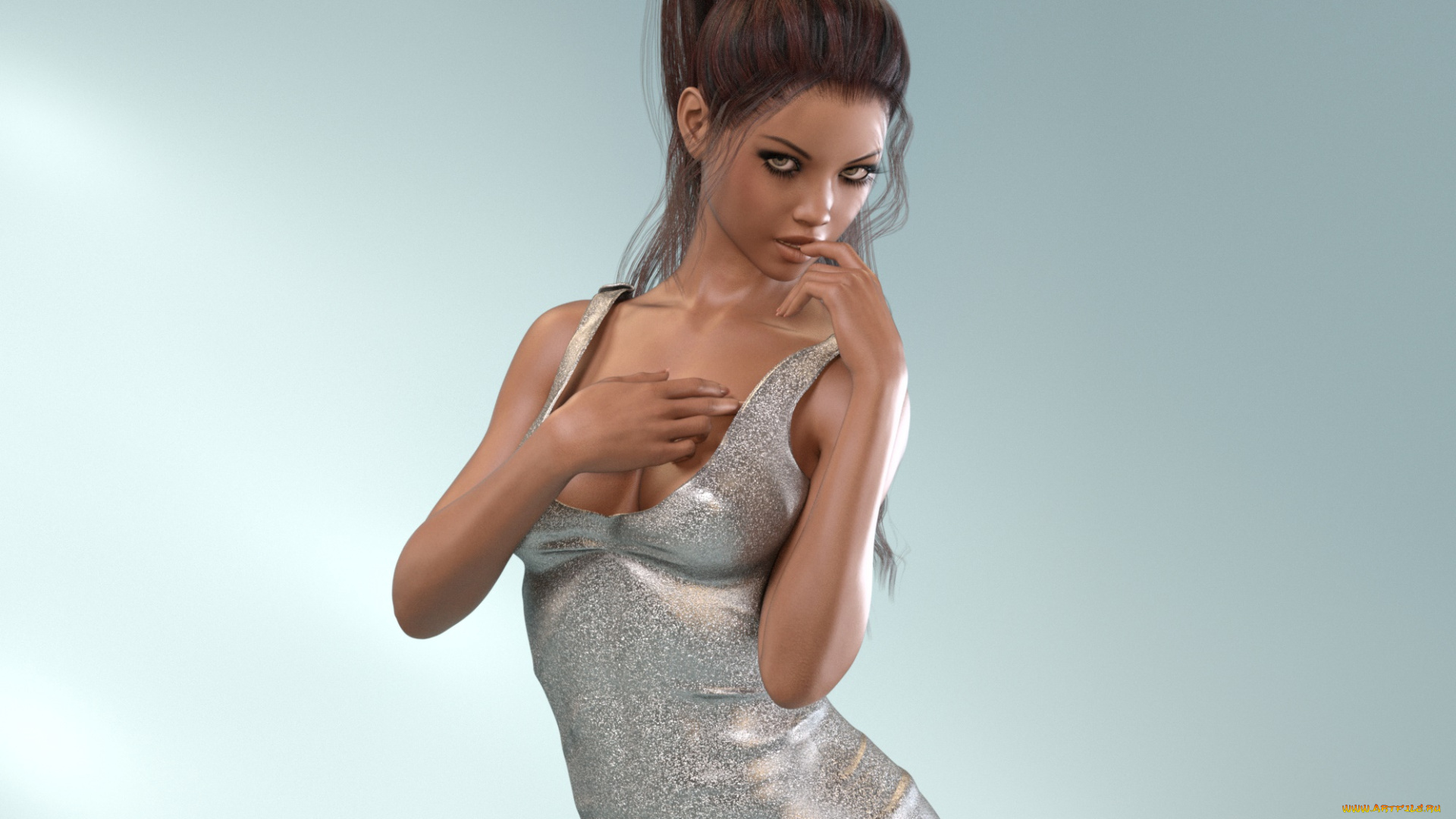 3д, графика, люди, , people, девушка, взгляд, фон