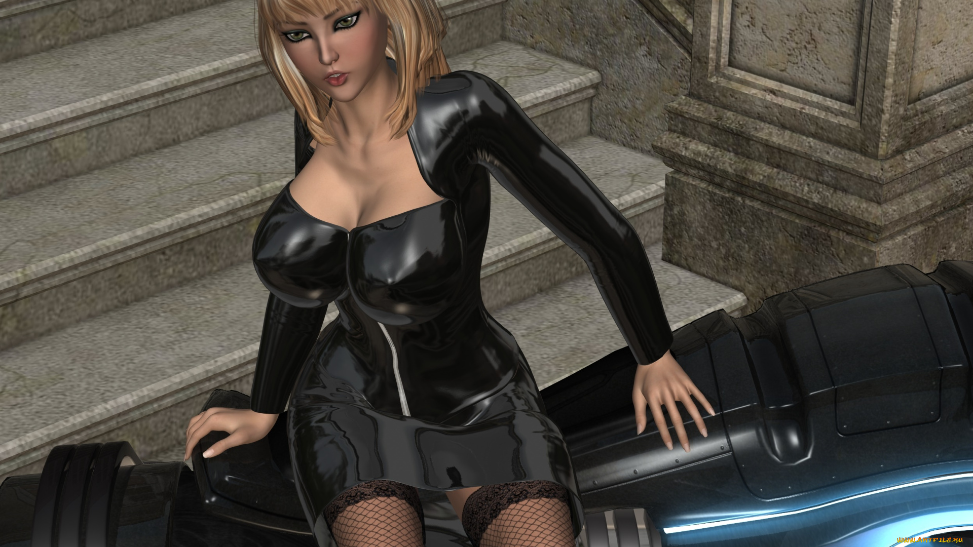 3д, графика, люди-авто, мото, , people-, car, , , moto, девушка, взгляд, фон, katrina