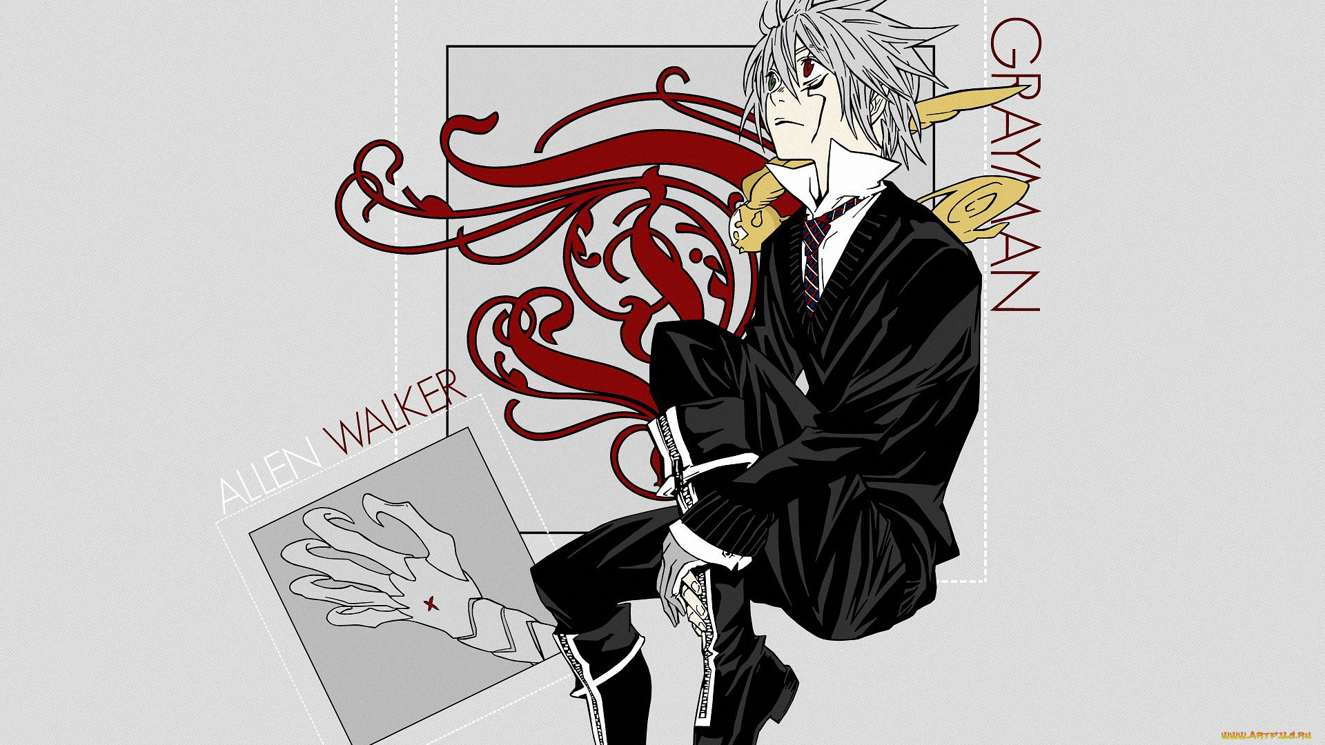 аниме, , gray-man, экзорцист, воин, парень, walker, allen