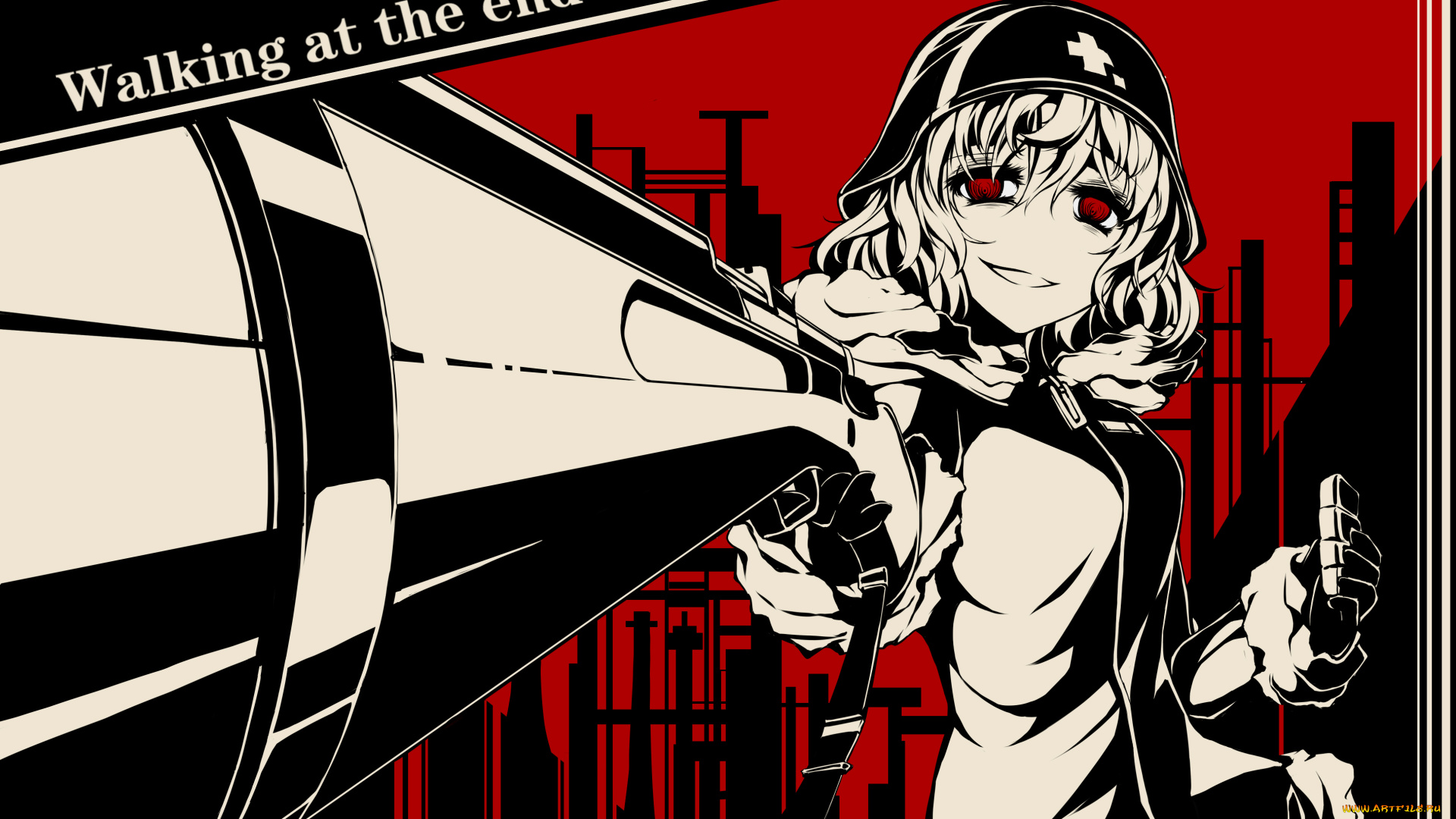 аниме, оружие, , техника, , технологии, девушка