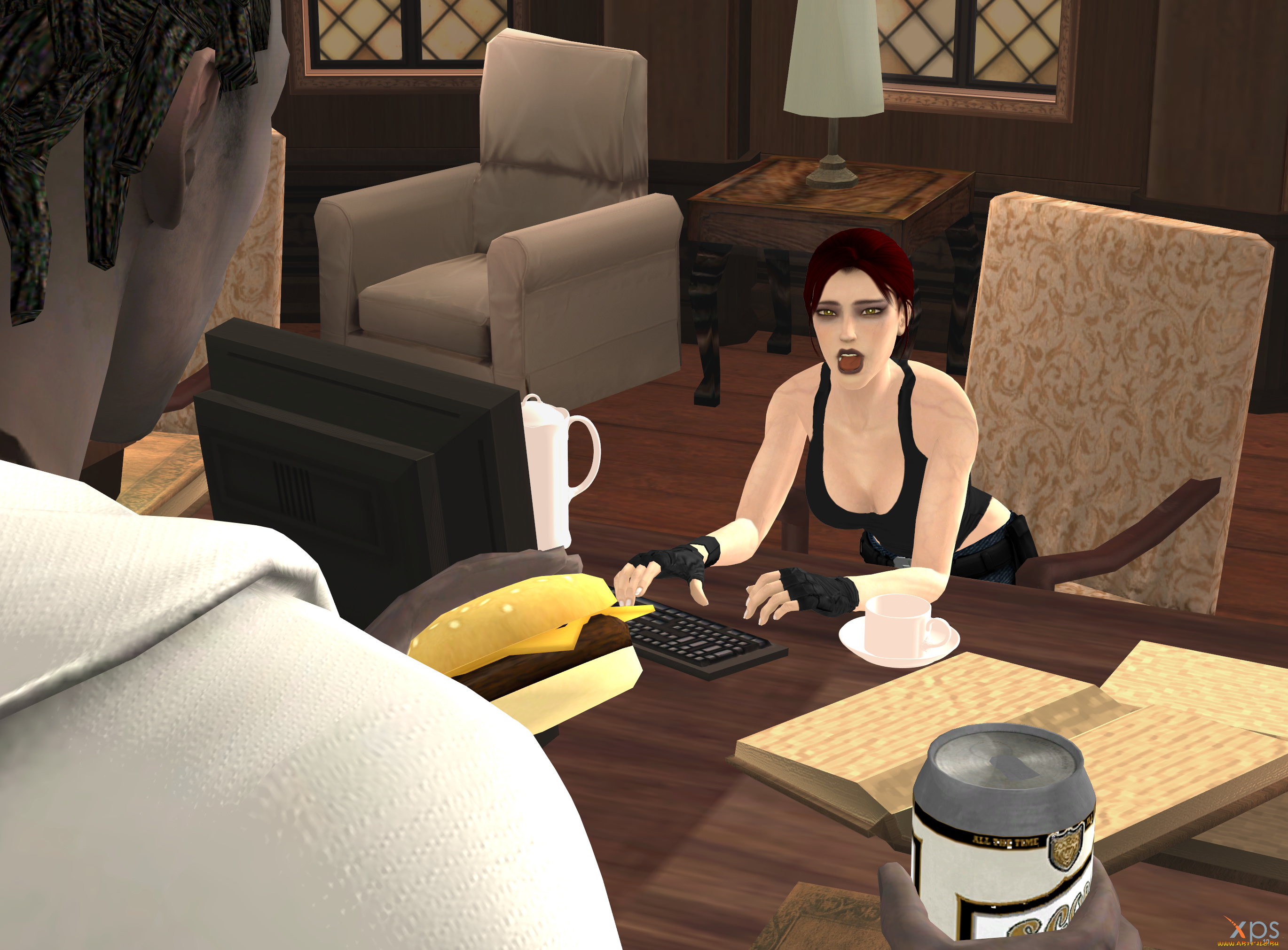 3д, графика, люди, , people, девушка, взгляд, фон