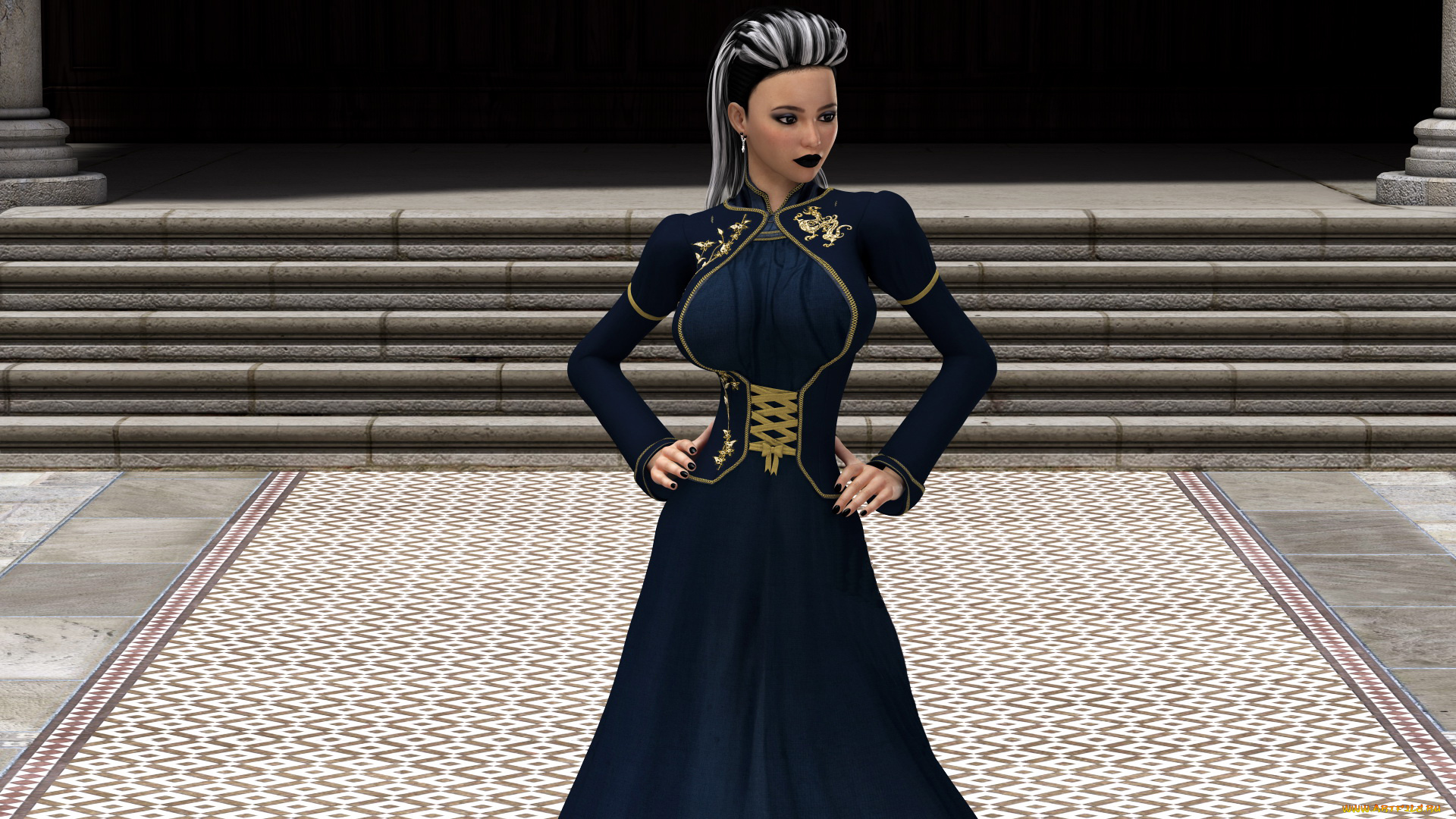 3д, графика, люди, , people, девушка, фон, платье