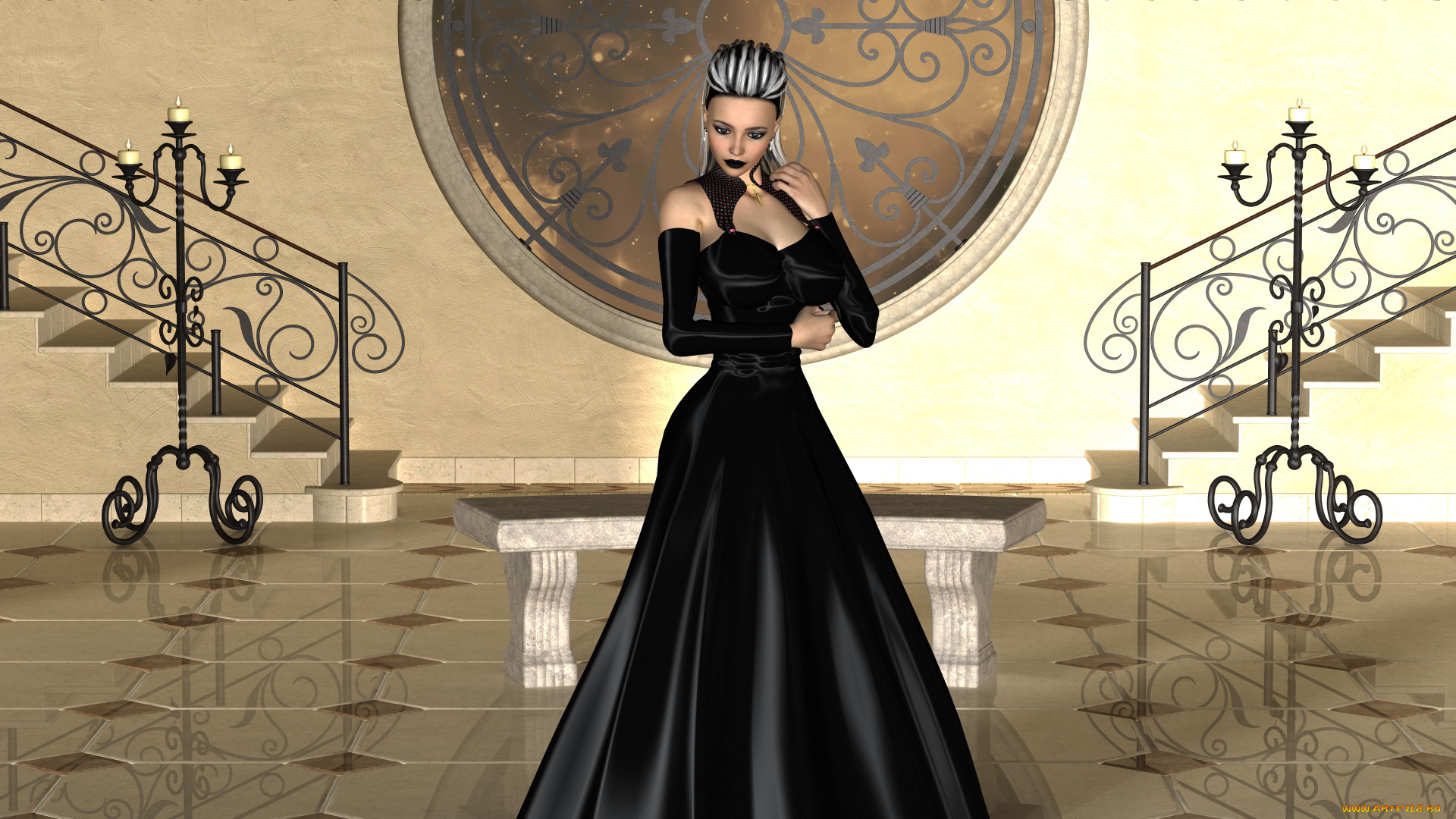 3д, графика, люди, , people, девушка, фон, платье