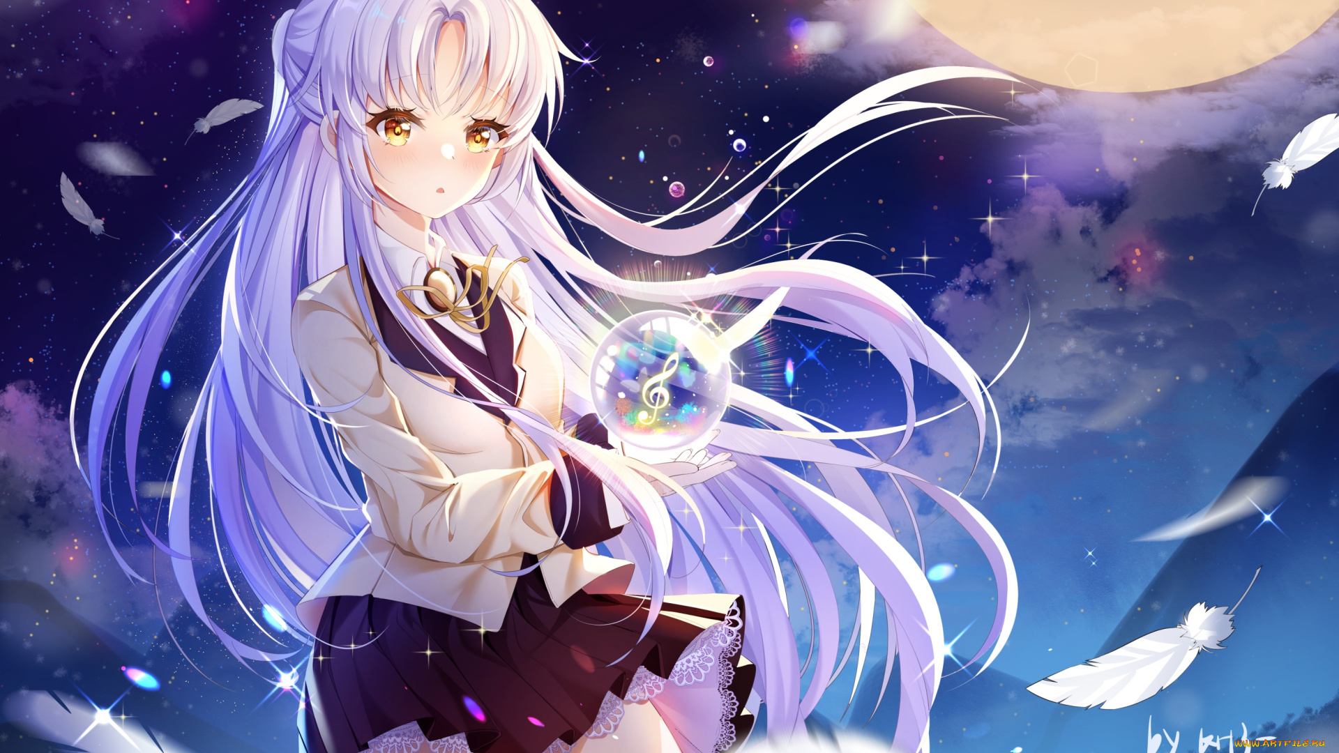 аниме, angel, beats, девушка